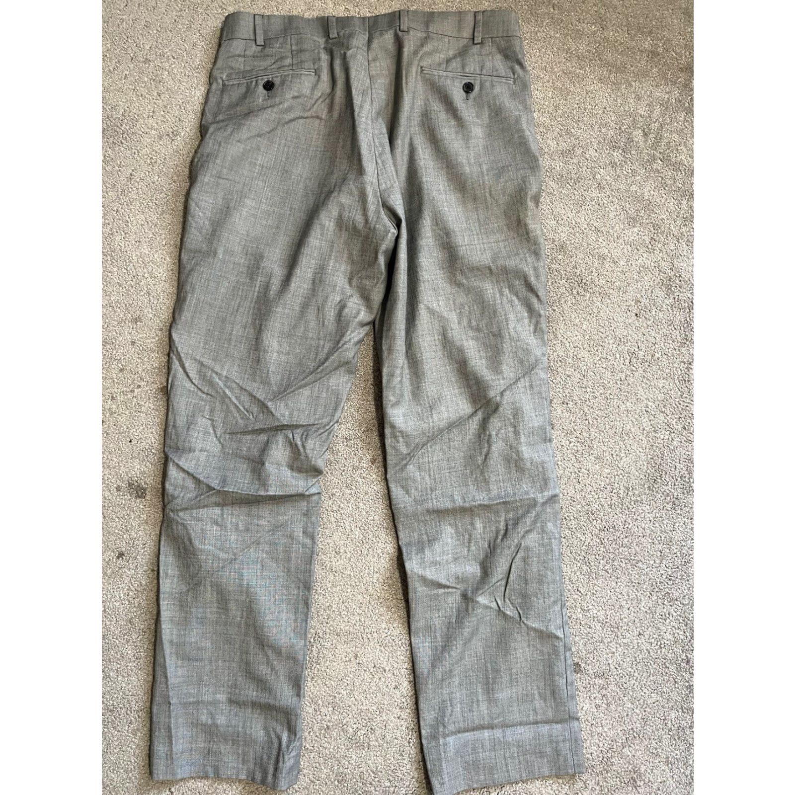 Ralph Lauren VINTAGE Lauren Ralph Lauren Flat Front Pants Gray Men 36x32 Wool Knit Dress Front Hook & Loop Logo 90s Size US 36 / EU 52 - 3 Thumbnail
