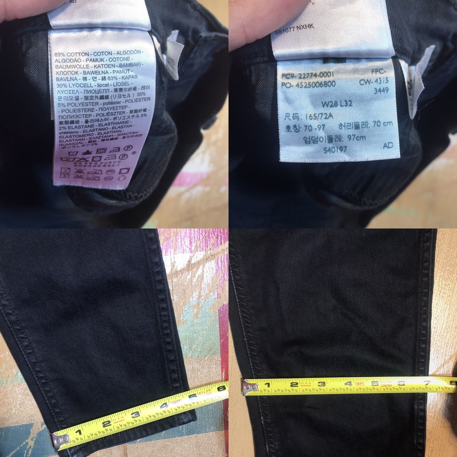 Levi's Levi's Jeans Womens 28x28 Black Skinny Stretch High Rise LINE 8 22774 Inseam 28in Slim 5-Pocket Denim Size 28" / US 6 / IT 42 - 8 Thumbnail