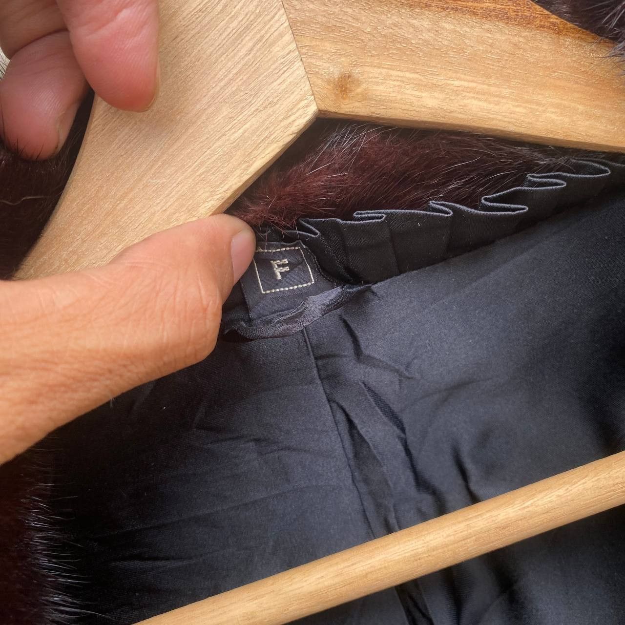 If Six Was Nine Rare Vintage Fur Black Lambswool Coat Cardigan Size M / US 6-8 / IT 42-44 - 3 Thumbnail