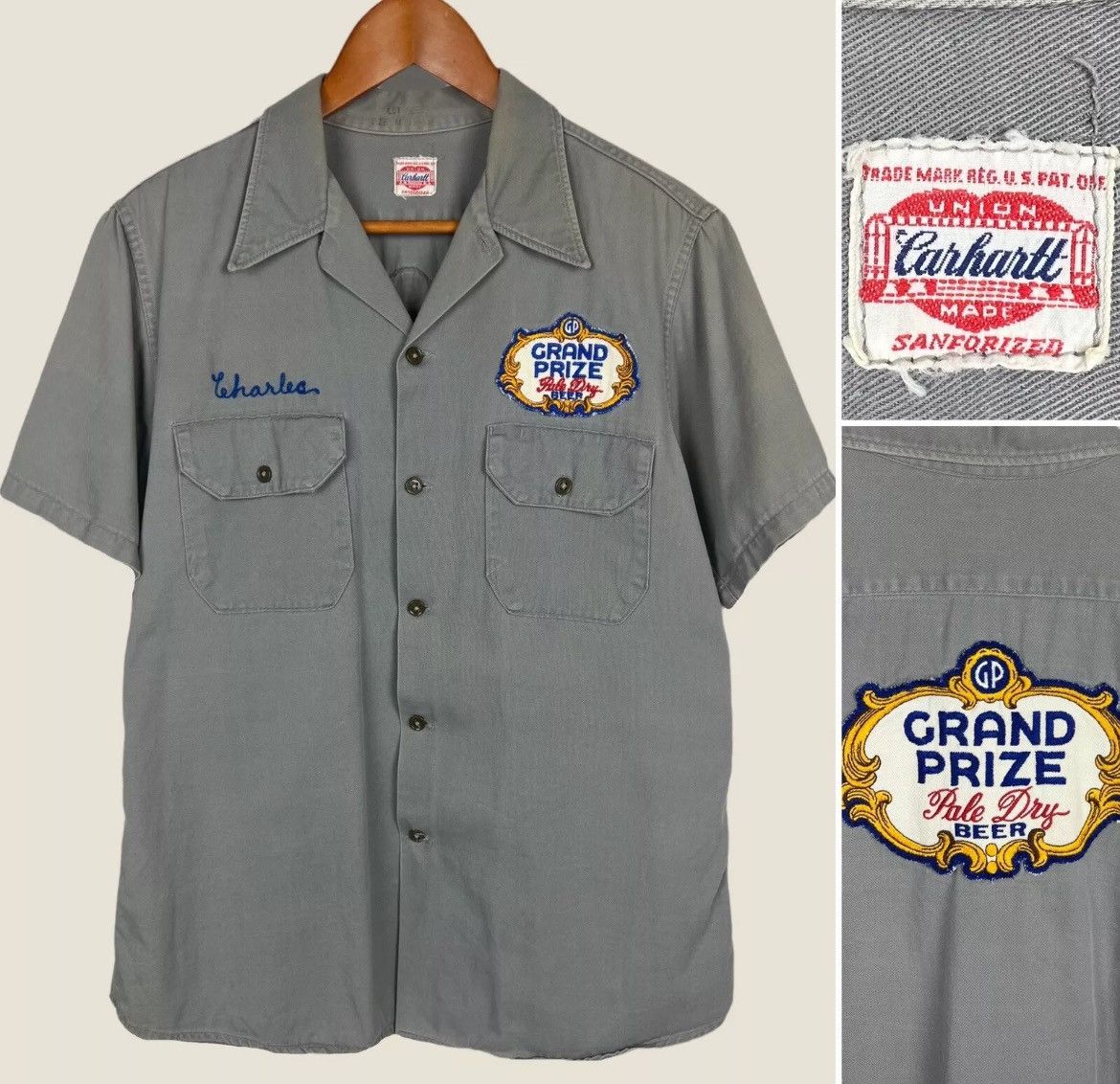 Carhartt × Vintage 30s-40s CARHARTT USA Heart Tag Sanforized Work Shirt Mens M Size US M / EU 48-50 / 2 - 1 Thumbnail