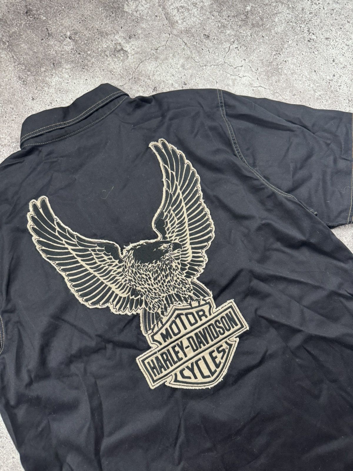 Harley Davidson Rare Vintage Shirt Harley Davidson racing black Eagle pocket Size US L / EU 52-54 / 3 - 6 Thumbnail
