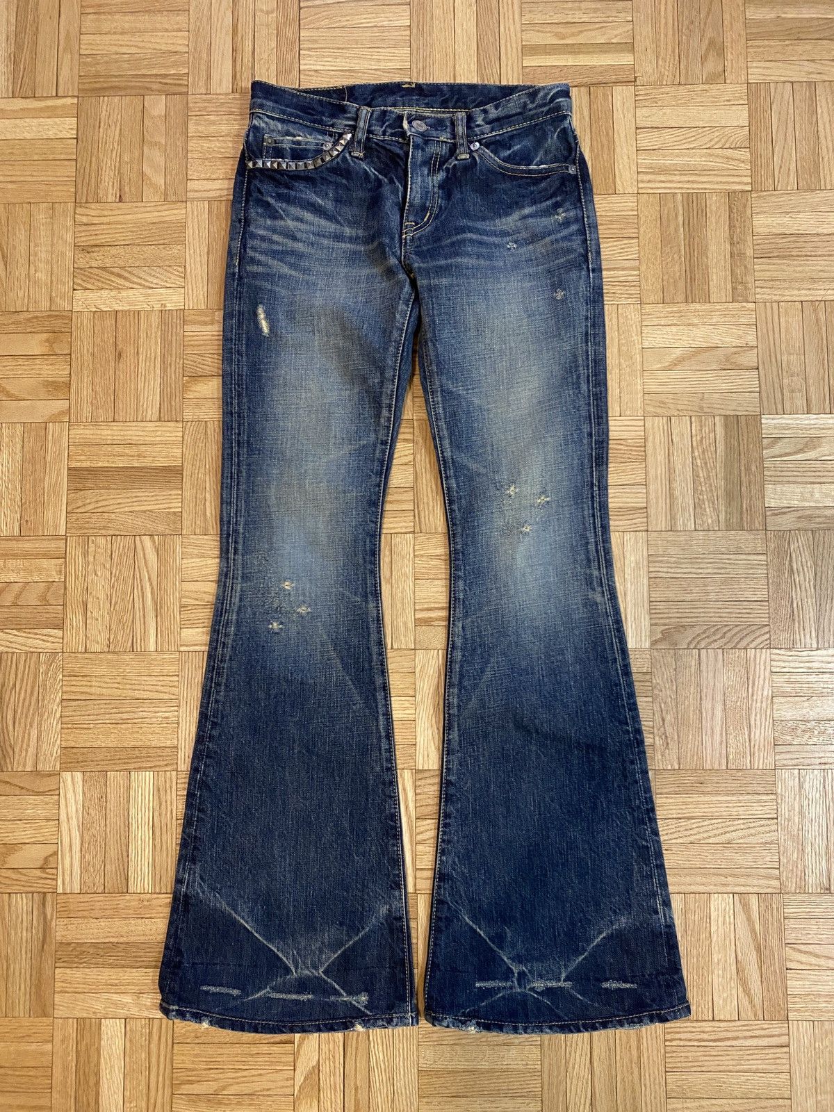 Hysteric Glamour Hysteric Glamour Flared Studded Jeans | Grailed