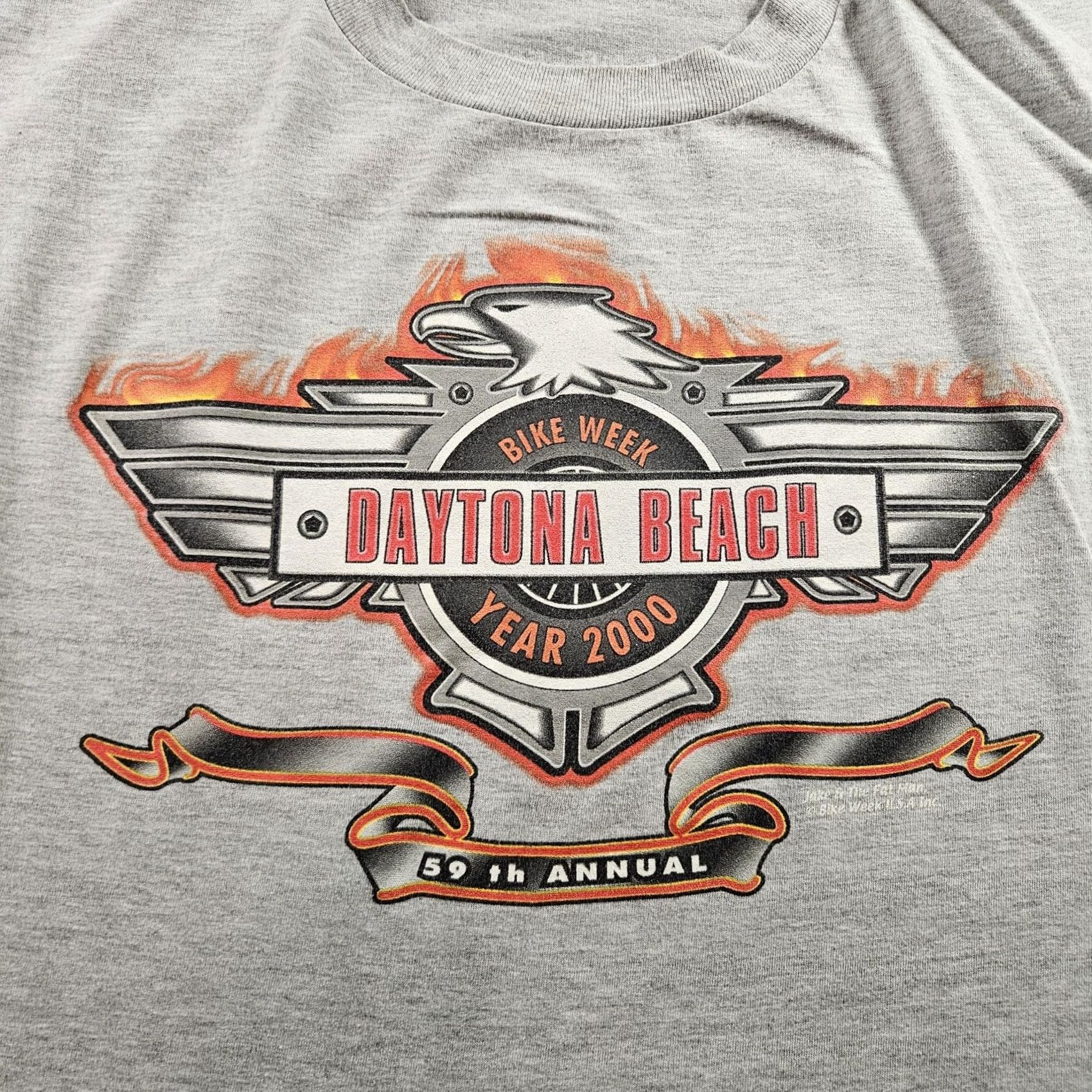 Jerzees VINTAGE Jerzees Daytona Beach Bike Week Shirt Mens XL Gray Short Sleeve Graphic Print Double-Sided 59th Annual 2000 T-Shirt Size US XL / EU 56 / 4 - 2 Thumbnail