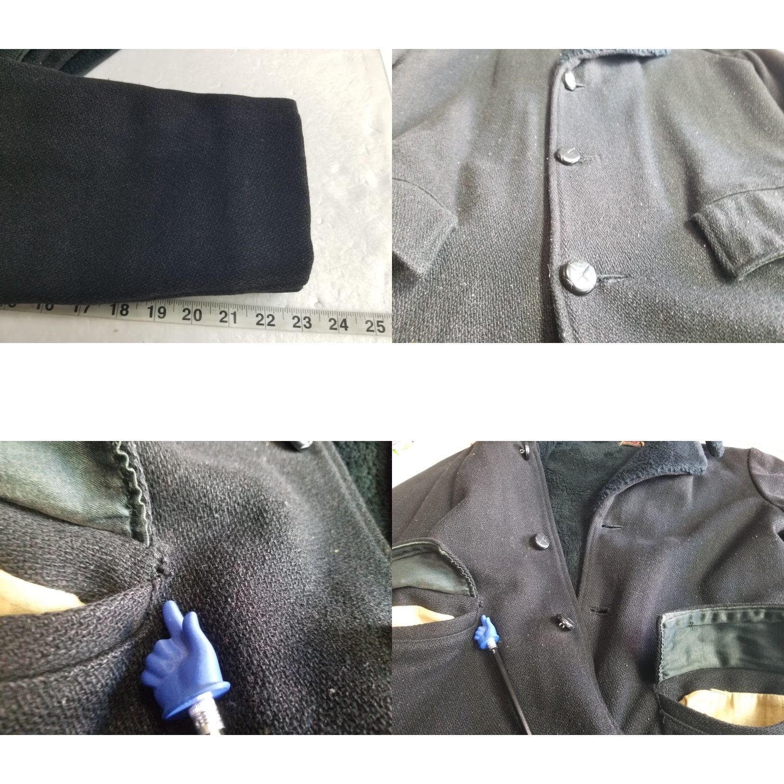 Vintage VINTAGE DAN-JAC Mens Jacket Wool Coat Black Large 80s 90s Outdoor Collared Wool See Measurements Size US L / EU 52-54 / 3 - 8 Thumbnail