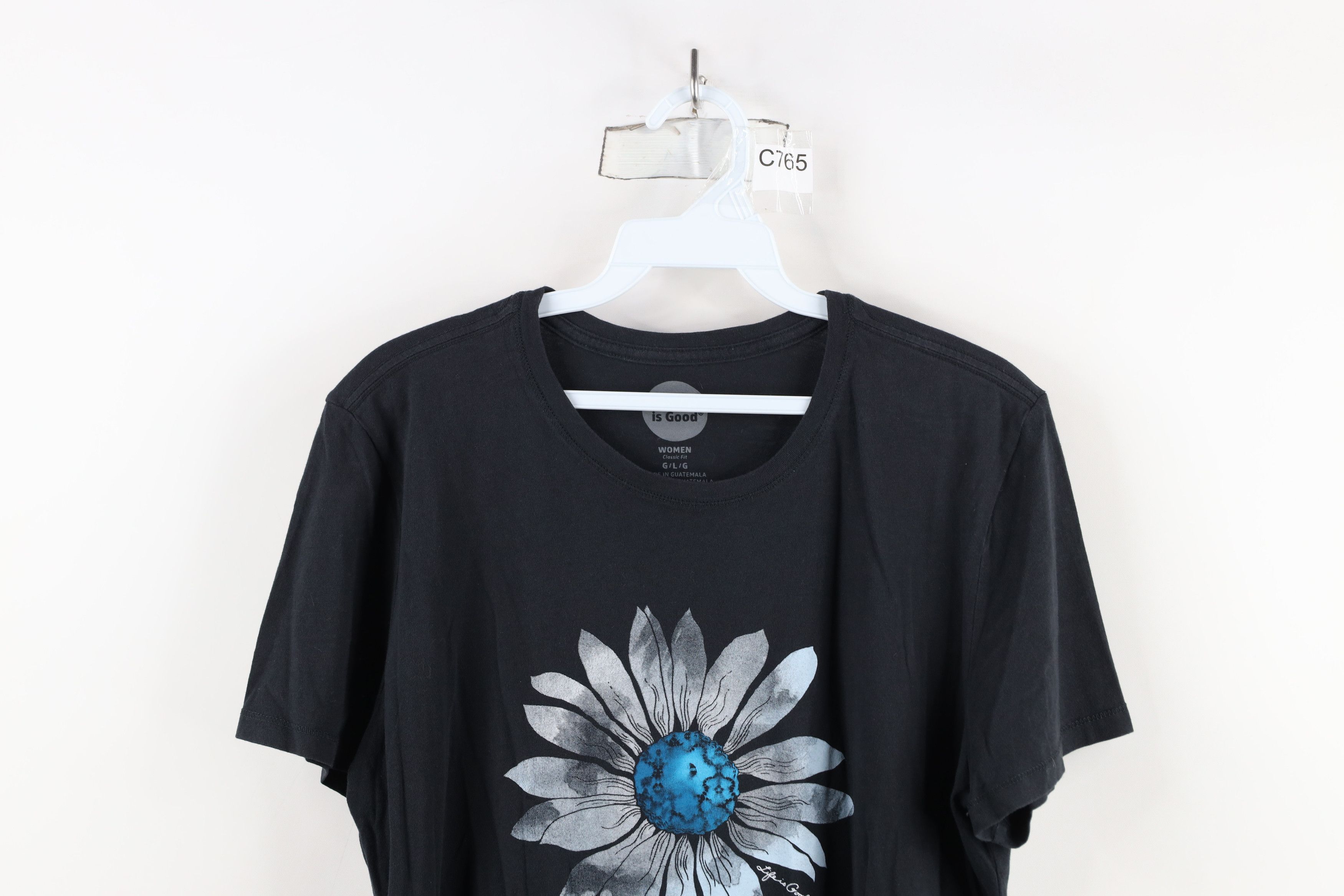 Life is Good × Vintage Life Is Good Spell Out Flower Short Sleeve T-Shirt Black Size L / US 10 / IT 46 - 2 Thumbnail
