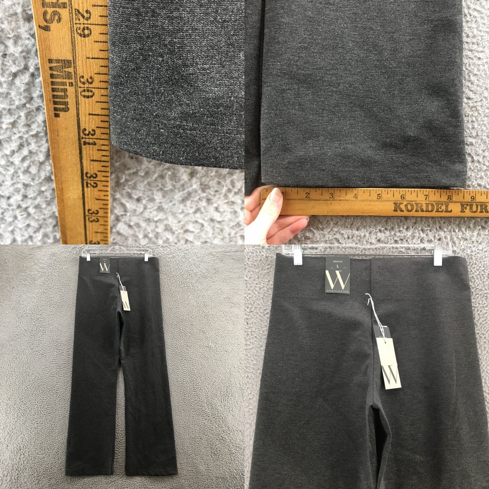 Worthington Worthington Bootcut Leg Pants Womens L Gray High Rise Pull On NEW Size 36" / US 14 / IT 50 - 8 Thumbnail