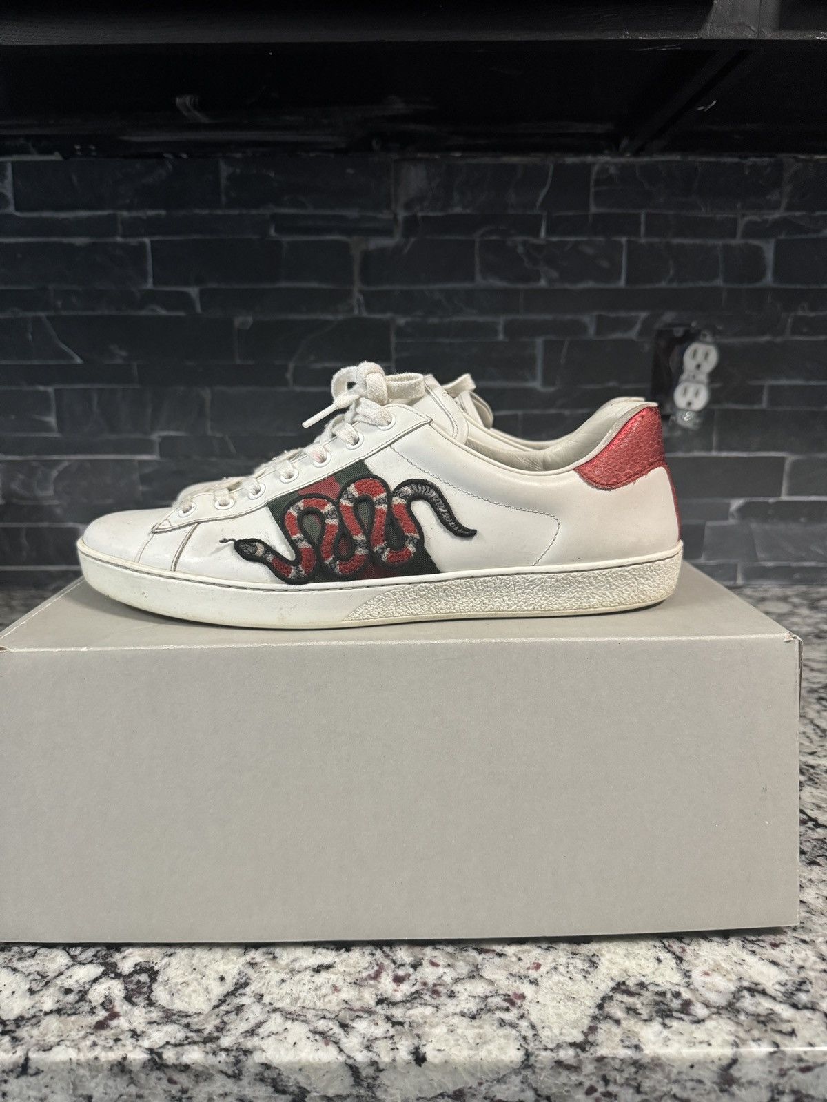 Gucci Gucci Ace Embroidered 'Snake’ size 11.5 Size US 11.5 / EU 44-45 - 1 Thumbnail