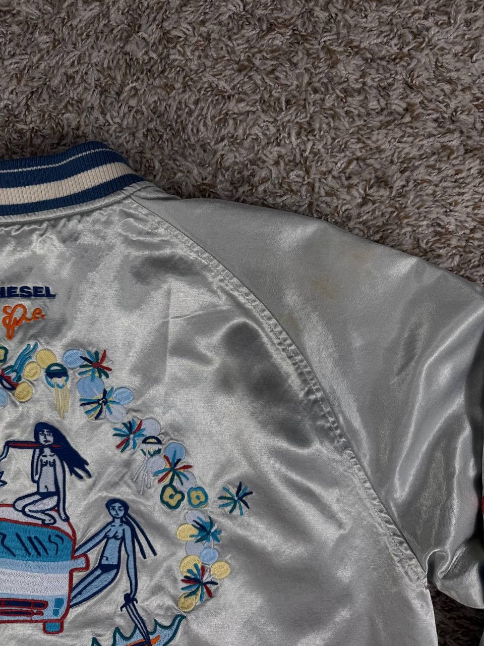 Diesel Diesel J Rocket Snake Embroidery Silver Bomber Jacket Size US XL / EU 56 / 4 - 19 Thumbnail