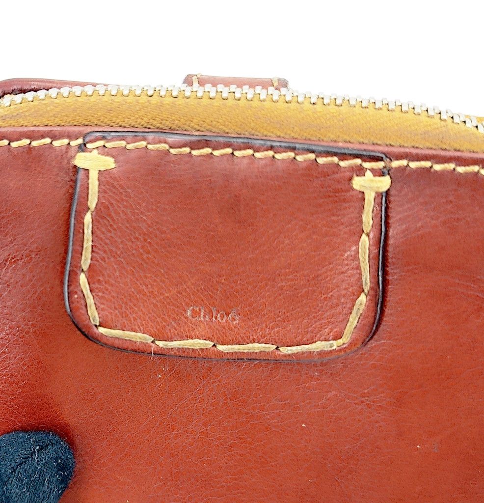Chloe CHLOE brown leather bi fold wallet large zipper pull Size ONE SIZE - 3 Thumbnail