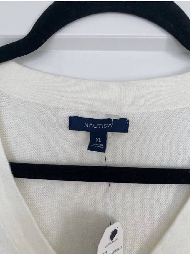 Nautica Nautica Marshmallo Lightweight Striped Cuff Sweater NWT Size XL / US 12-14 / IT 48-50 - 7 Thumbnail