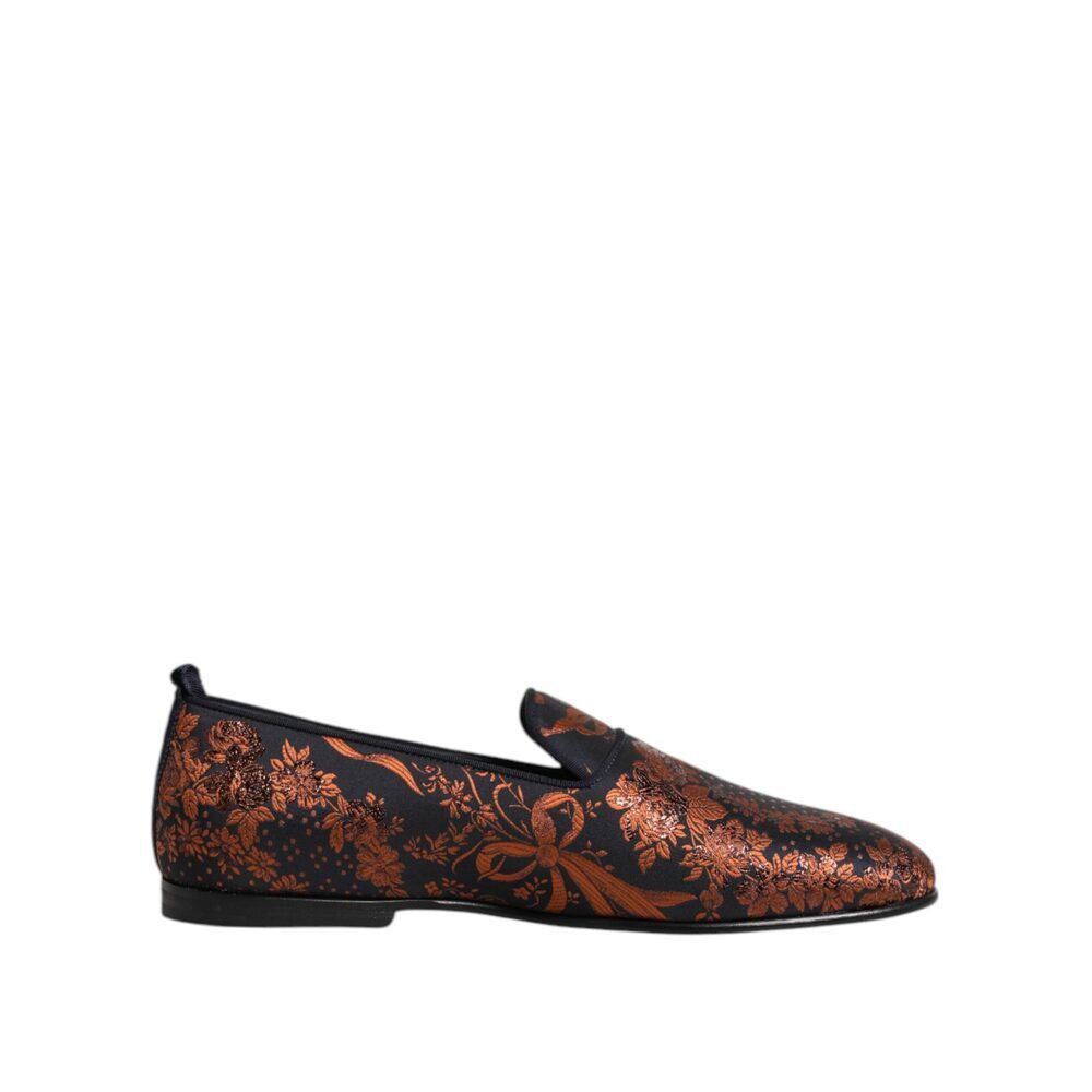 Dolce & Gabbana Dolce & Gabbana Black Jacquard Polyester Slip On Loafers Sho Size US 9 / EU 42 - 1 Thumbnail