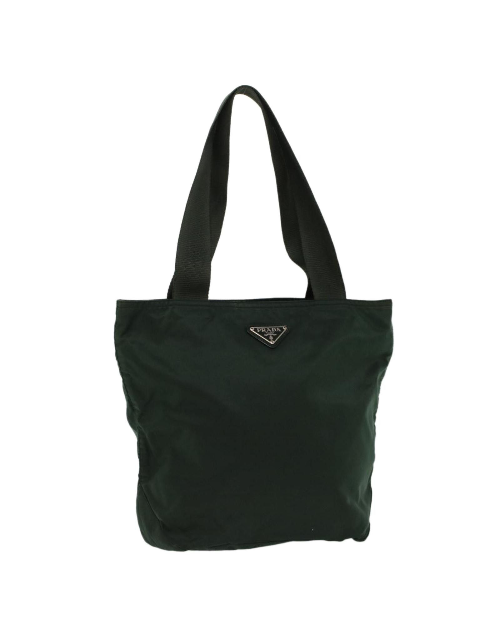 image of Prada Green Nylon Tote Bag By Italian Designer, Women's