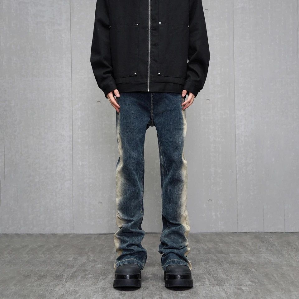 Skinny Jeans Y2k Street Contrast Fashion Casual Slim Flared