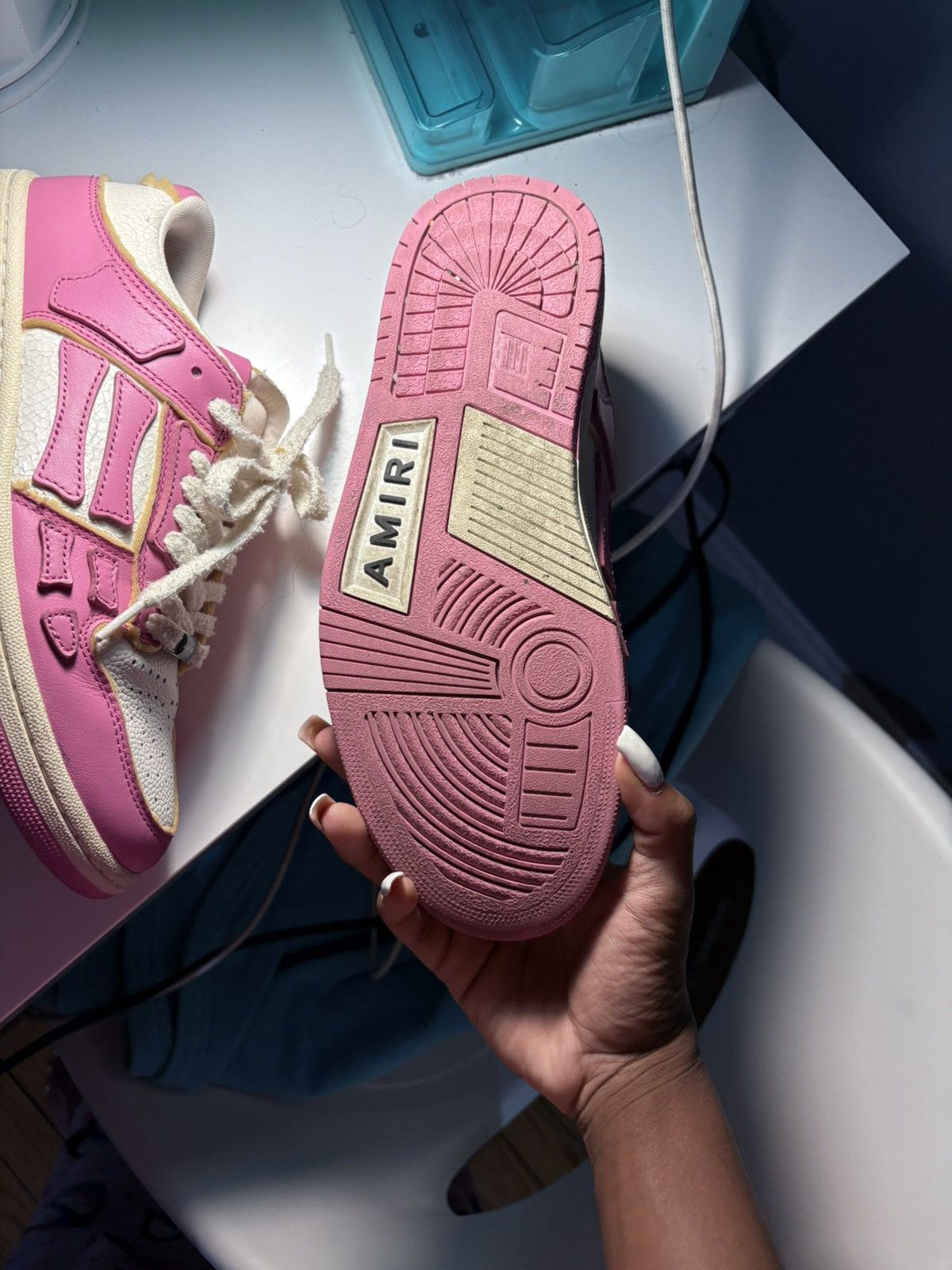 Amiri Pink AMIRI collegiate Skel top sneakers Size US 9 / IT 39 - 2 Thumbnail