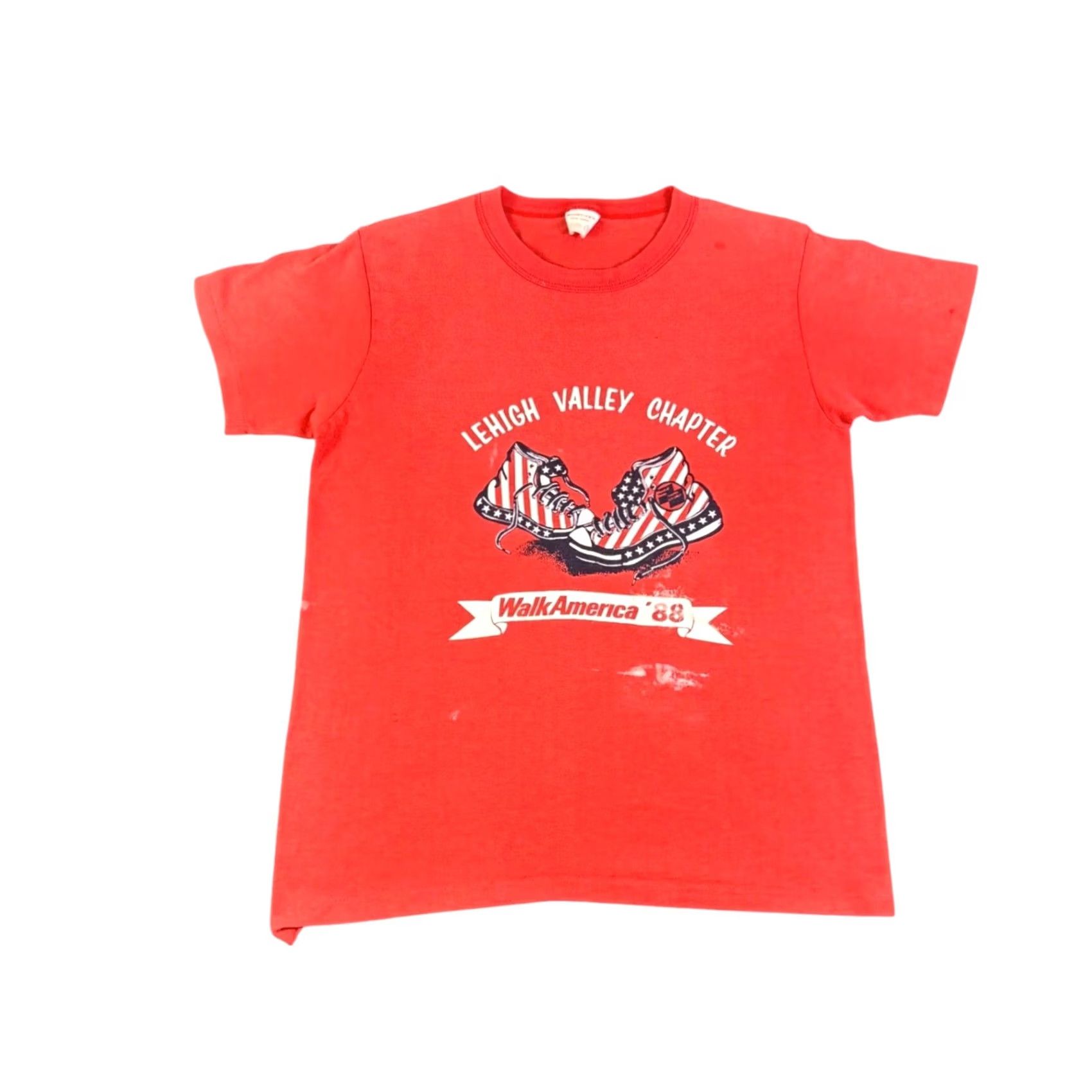 Vintage VINTAGE 1988 WalkAmerica Lehigh Valley T-Shirt Red Shirt-Tex Graphic Tee L Mens Short Sleeve Cotton Blend 1980s Sportswear Decade Original Size US L / EU 52-54 / 3 - 2 Thumbnail