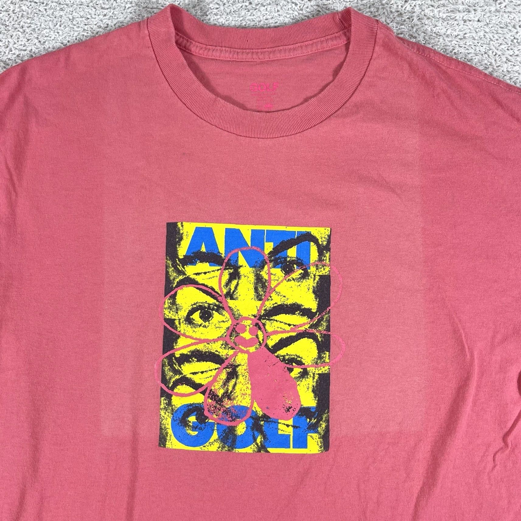 Vintage VINTAGE GOLF T-Shirt Mens L Pink ANTI Wang Odd Future Tyler The Creator Flower Boy Mens L Pink Flower Boy Shirt Size US L / EU 52-54 / 3 - 2 Thumbnail
