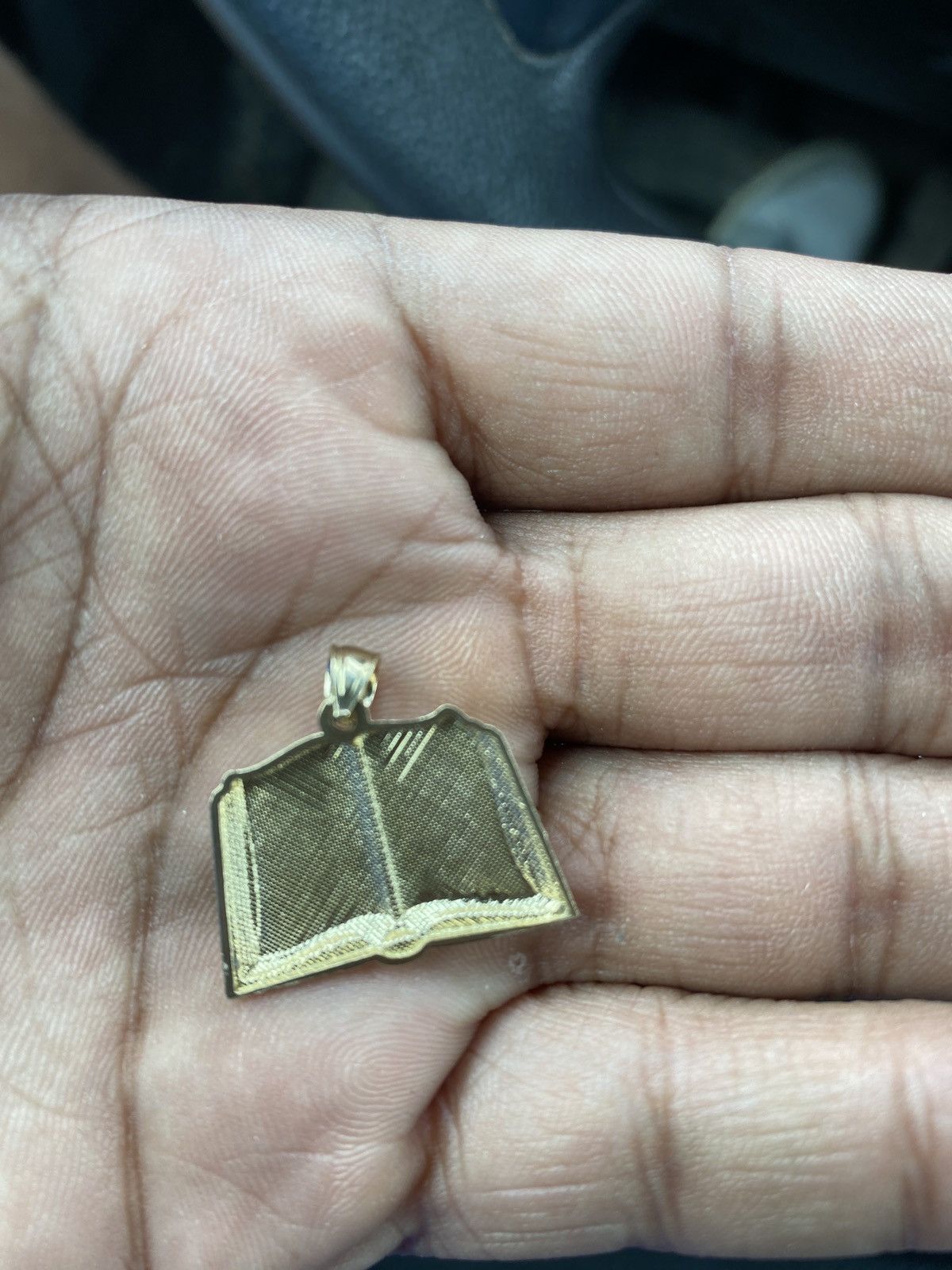 image of 10K Gold Bible Pendant, Men's