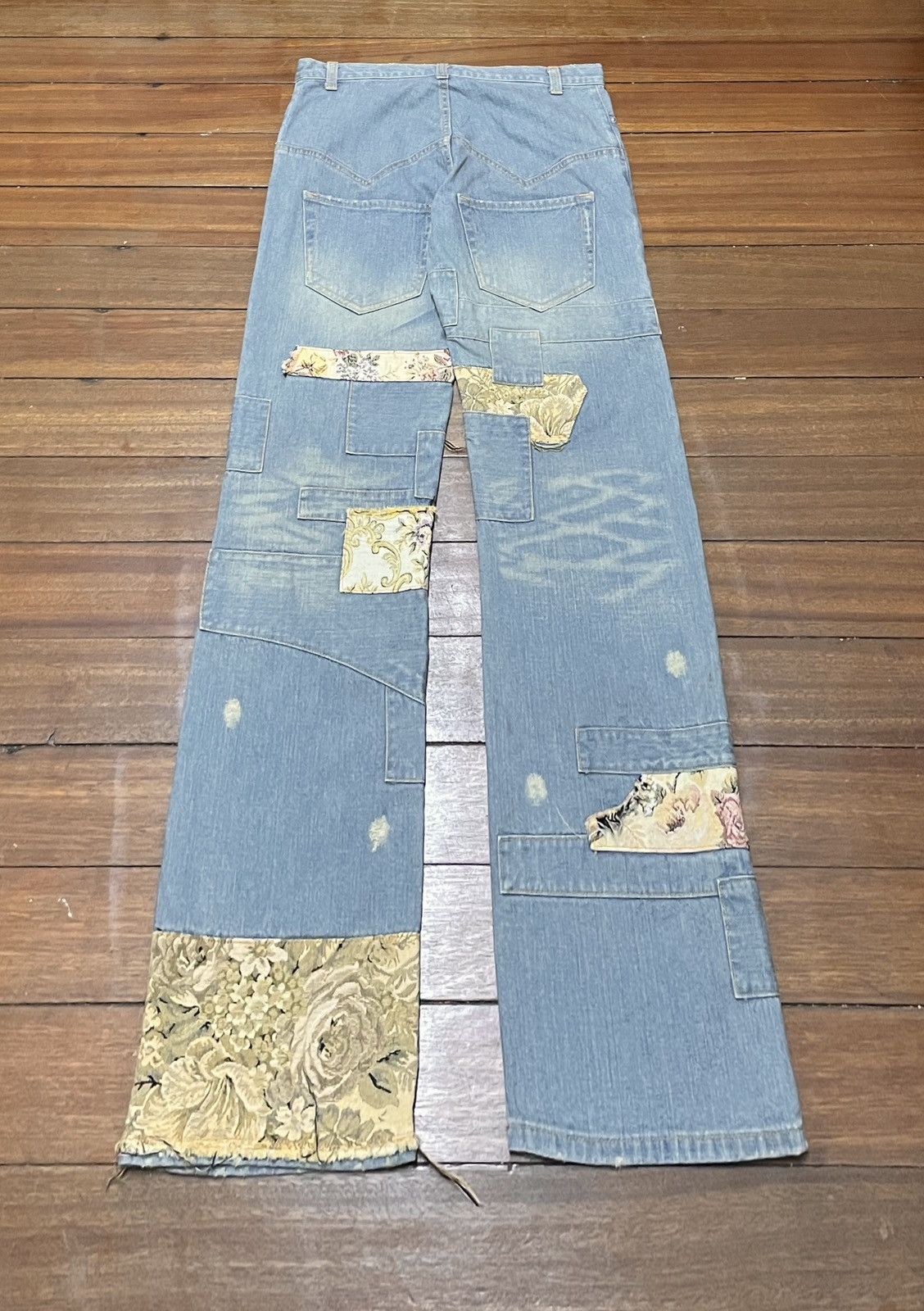 Issey Miyake Vintage Japanese Brand Sunaokuwahara Patchwork Jeans 2000s Size US 32 / EU 48 - 2 Thumbnail