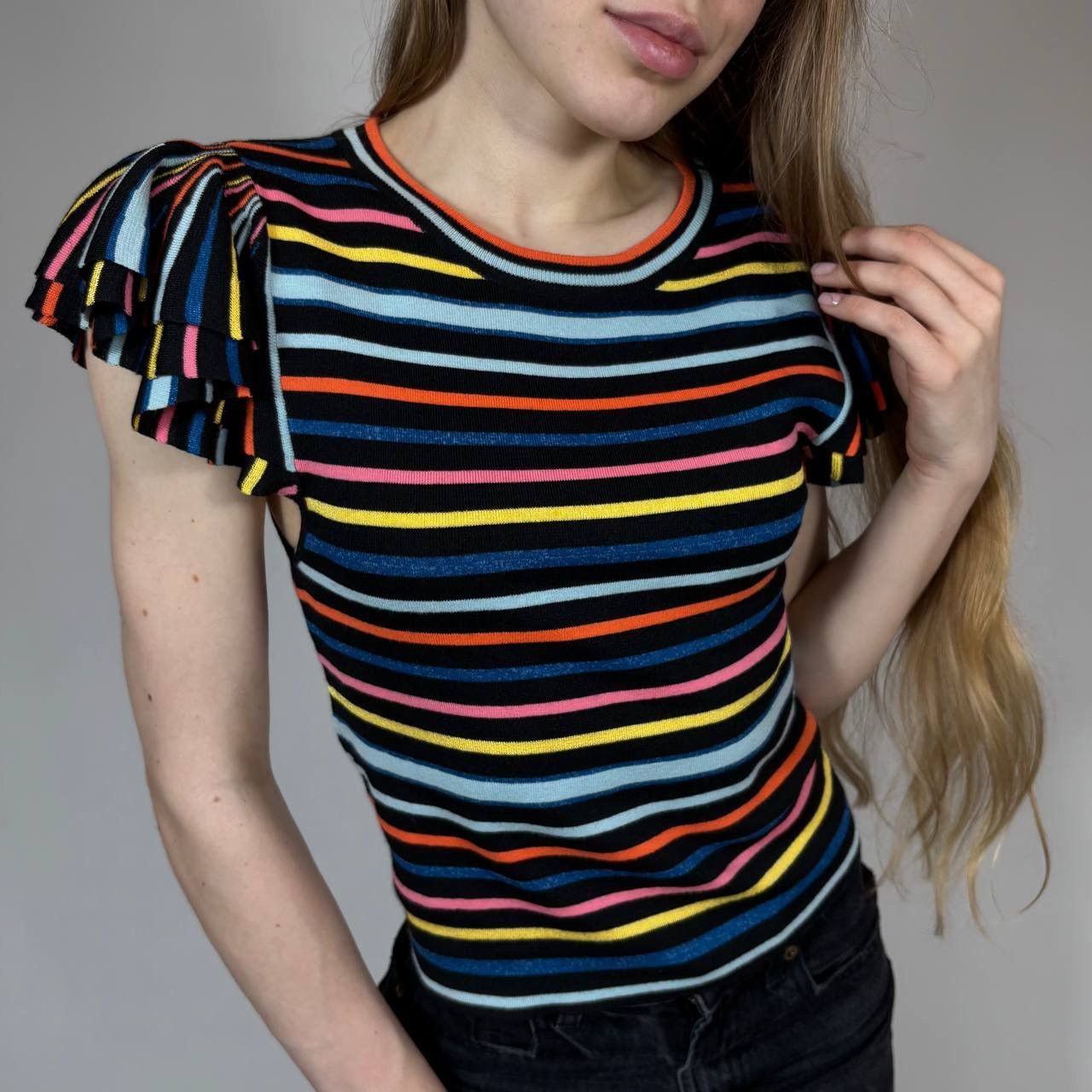 Alice + Olivia Vintage Y2K Alice + Olivia Striped Retro Luxury Tank Top Size M / US 6-8 / IT 42-44 - 2 Thumbnail