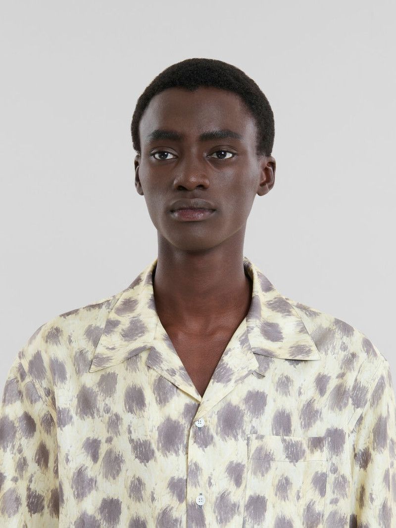 Marni o1w1db11125 Silk Bowling Shirt in Light Yellow Size US XL / EU 56 / 4 - 4 Thumbnail