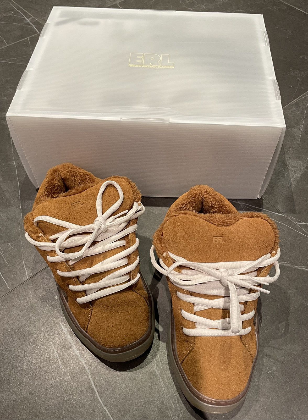 ERL ERL Suede Vamps Sneakers in Cream Foam | Grailed