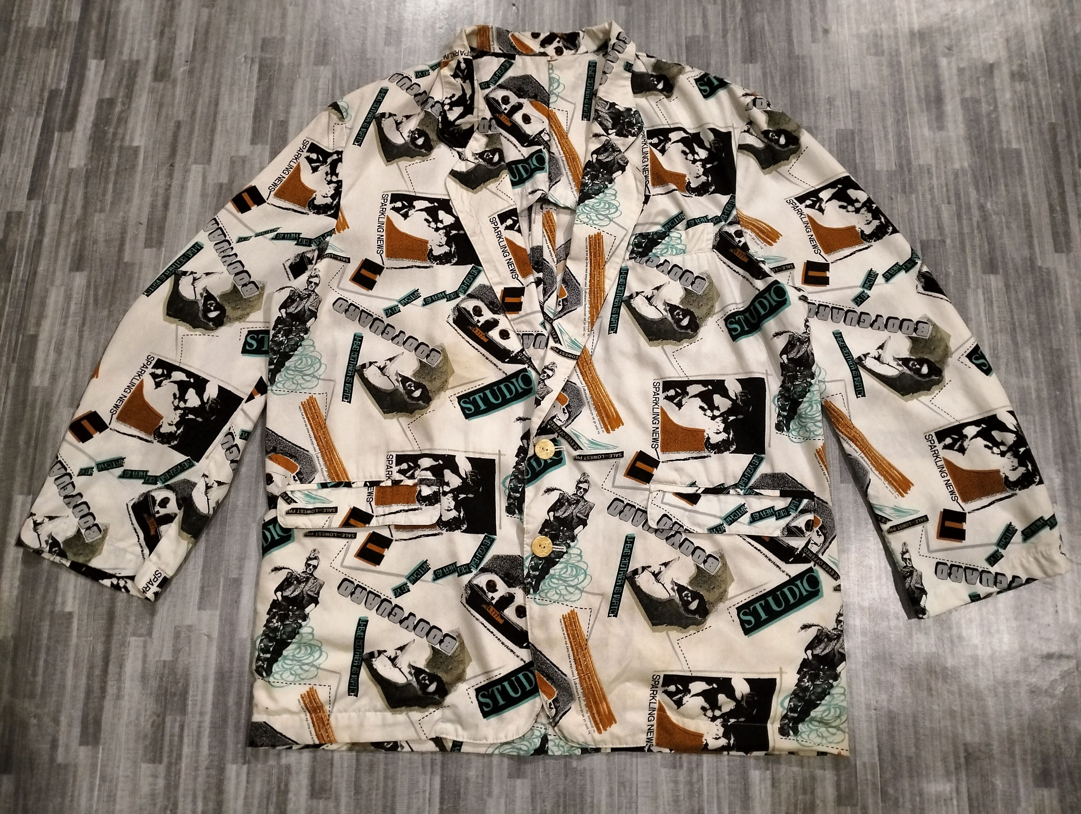 If Six Was Nine Japanese Brand Studio Bodyguard Full Print Blazer Jacket Size US L / EU 52-54 / 3 - 1 Thumbnail