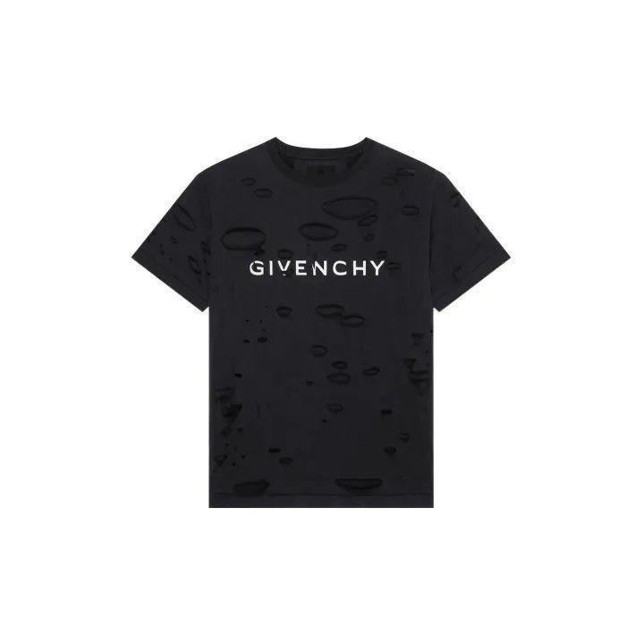 Givenchy Givenchy Givenchy SS23 Distressed Logo TShirt for Men -250 Size US L / EU 52-54 / 3 - 1 Thumbnail