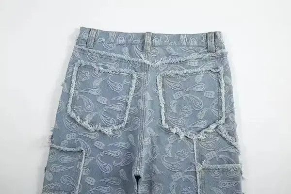 Japanese Brand × Vintage Y2k Double Knee Paisley Denim Jeans Size US 34 / EU 50 - 2 Thumbnail
