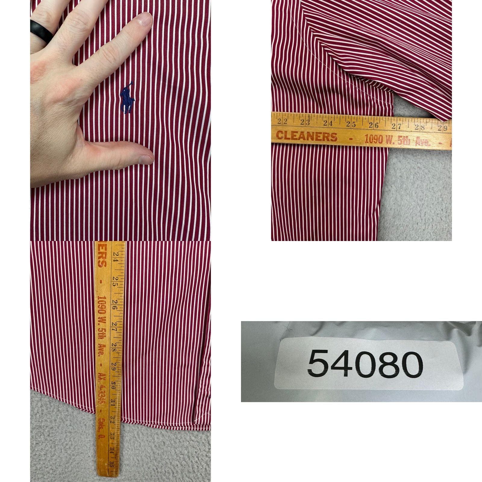 Ralph Lauren Ralph Lauren Button-Down Shirt Adult 2XL Red White Hairline Stripe Pony Mens Size US XXL / EU 58 / 5 - 8 Thumbnail