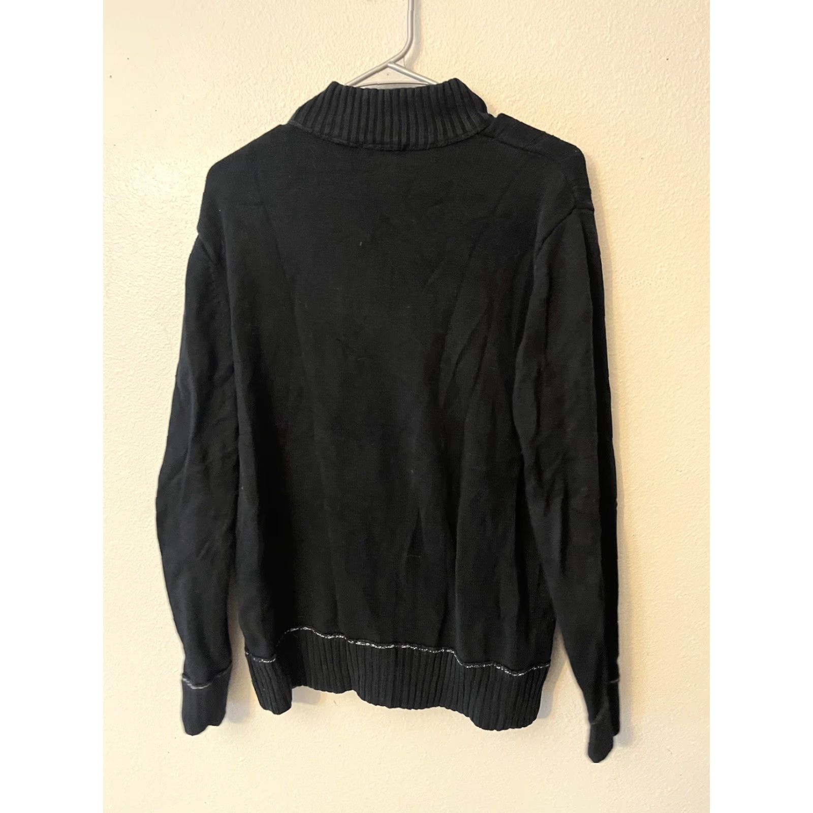 Dockers Dockers Sweater Mens Size L Pull Over Black Cotton Ribbed Contrast Stitching Mock Neck Long Sleeve Knit Pullover Regular Size US L / EU 52-54 / 3 - 3 Thumbnail