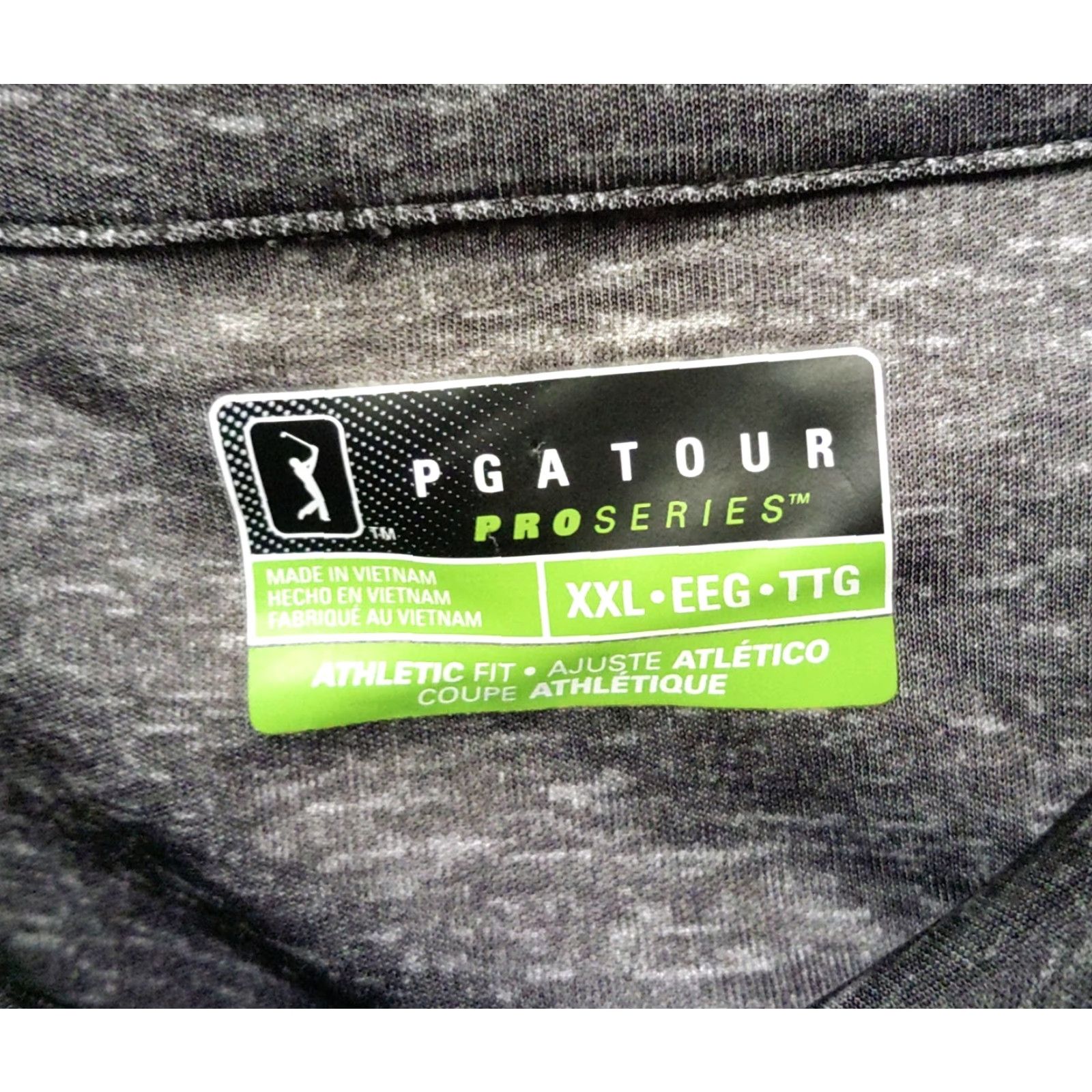 PGA Tour PGA TOUR Polo Shirt 2XL Athletic Short Sleeve Gray Stripe Logo Golf Shirt Men Size US XXL / EU 58 / 5 - 3 Thumbnail
