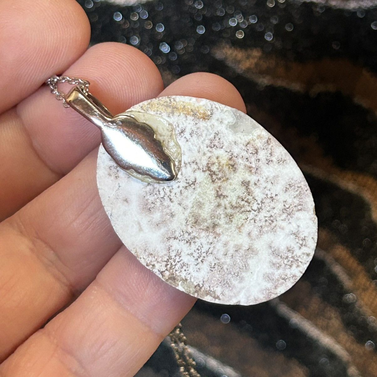 Handmade Handcrafted genuine dendritic jasper pendant necklace Size ONE SIZE - 4 Thumbnail