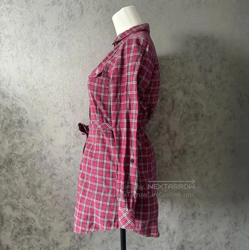 Burberry Burberry Red Checkered Long Sleeve Shirt for Women. Size M / US 6-8 / IT 42-44 - 4 Thumbnail