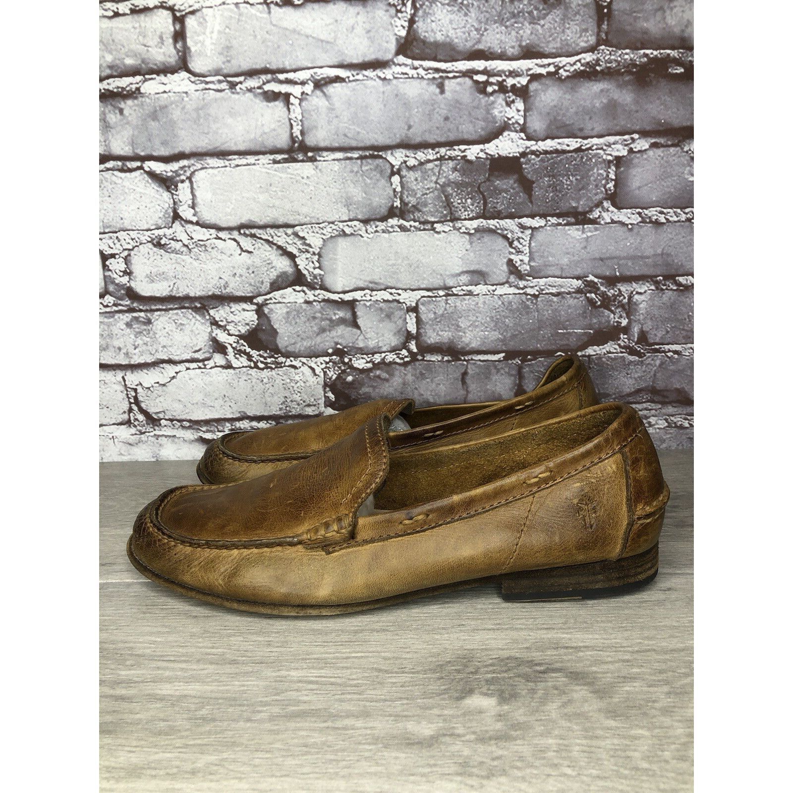 Frye FRYE Loafer Brown Leather Slip On Comfort Moccasin Driver Me Size US 11 / EU 44 - 13 Thumbnail