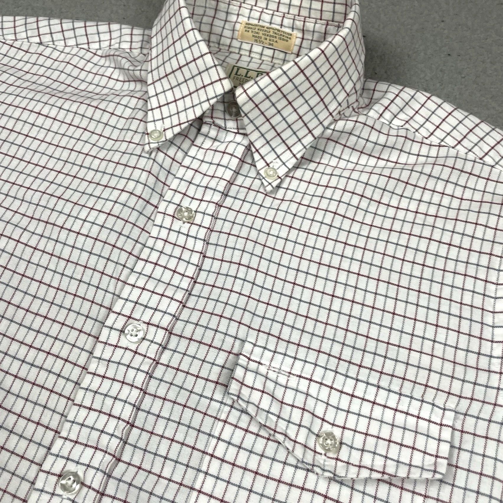 Vintage VINTAGE LL Bean Shirt Mens 15.5 White Plaid Long Sleeve Button Pocket Casual Vtg Size US L / EU 52-54 / 3 - 3 Thumbnail