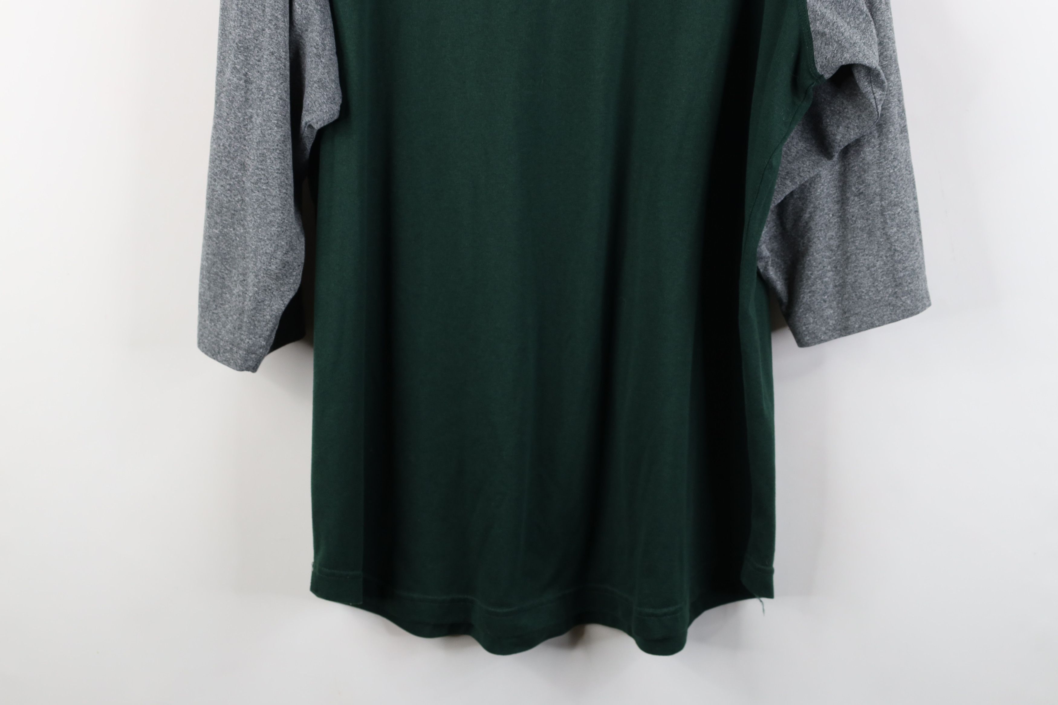 Nike Nike University 3/4 Sleeve Raglan Henley T-Shirt Green Size US XL / EU 56 / 4 - 14 Thumbnail