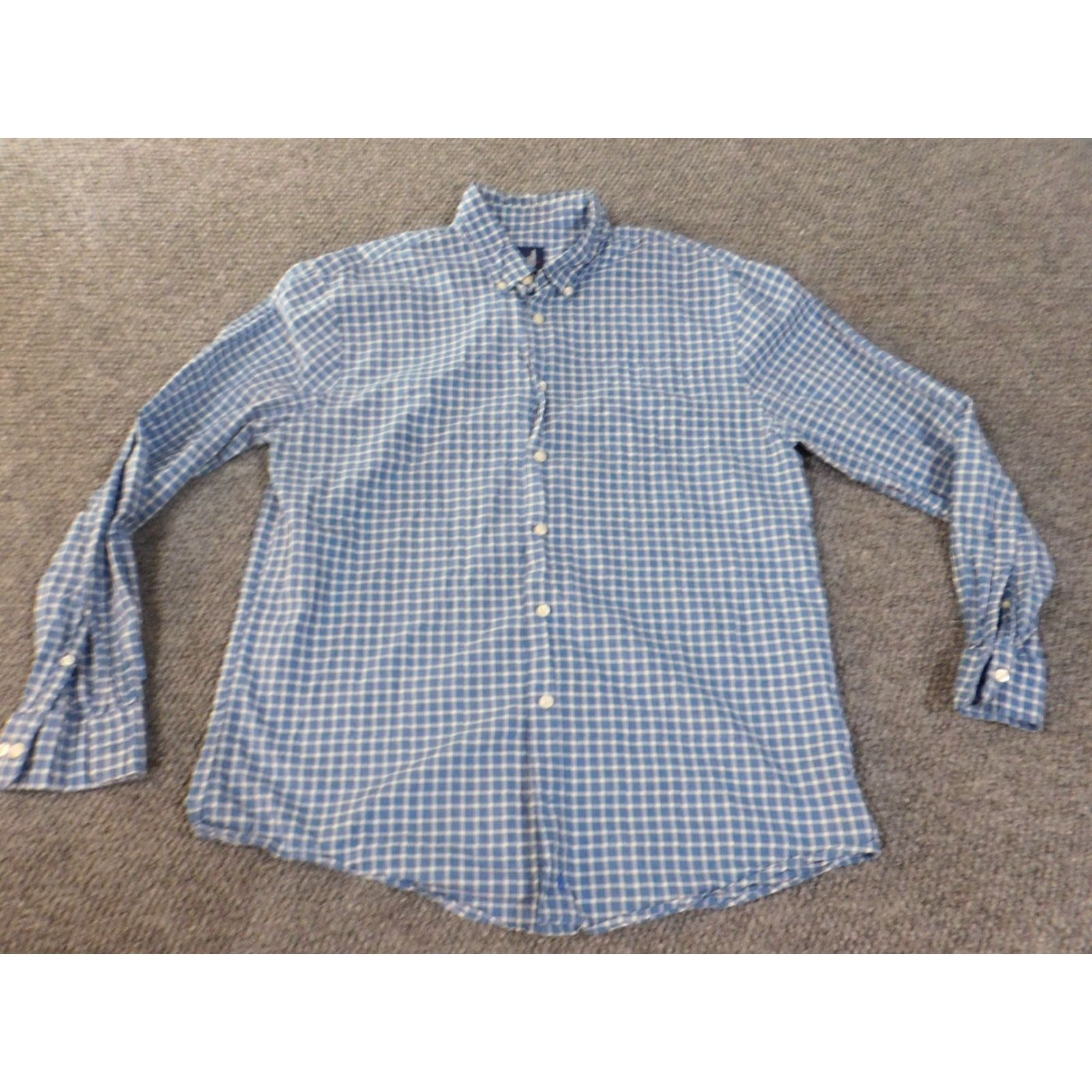 johnnie-O johnnie-O Shirt Mens Large Blue Plaid Button-Up Casual Beach Surfing Size US L / EU 52-54 / 3 - 4 Thumbnail