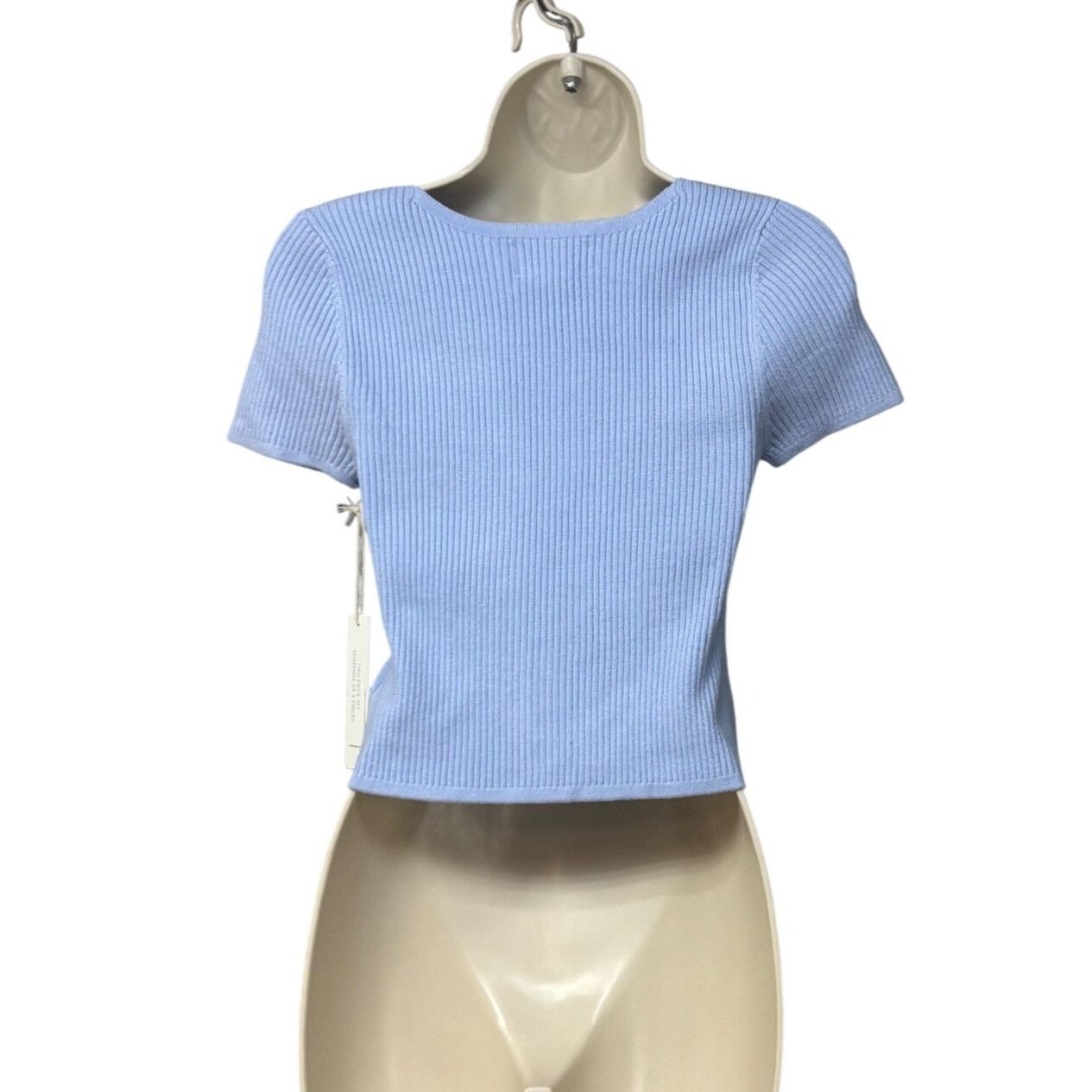 Other The Prairie "Coquette" Baby blue Short Sleeve Cropped Sweate Size L / US 10 / IT 46 - 2 Thumbnail