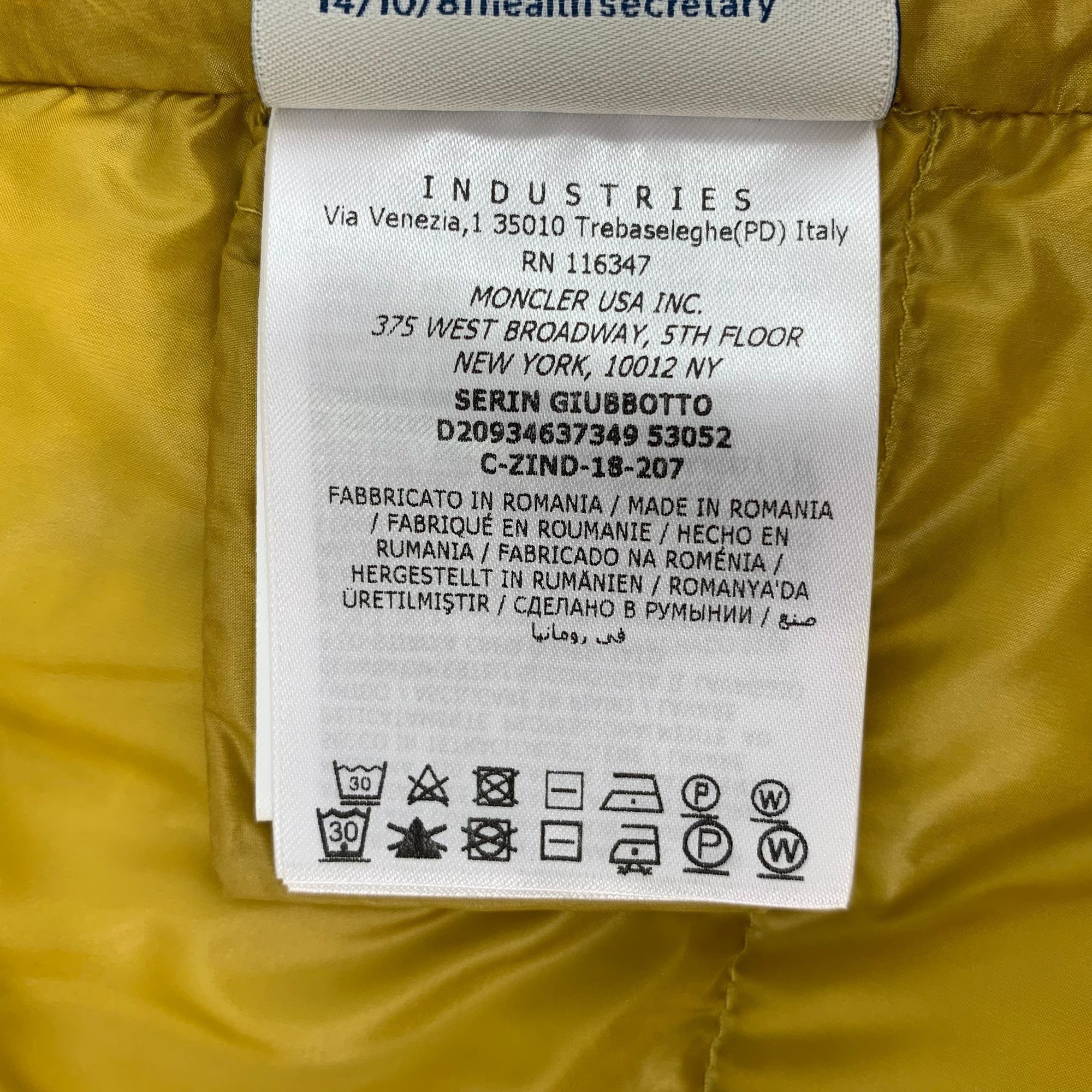 Moncler Moncler Serin Series Yellow Hooded Down Jacket W/ Drawstring Size XS / US 0-2 / IT 36-38 - 3 Thumbnail