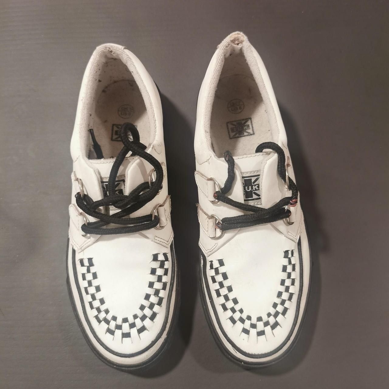 T.U.K. Footwear Mens T.U.K. White & Black Check Sneaker creepers UK 7 US 8 Size US 8 / EU 41 - 1 Thumbnail