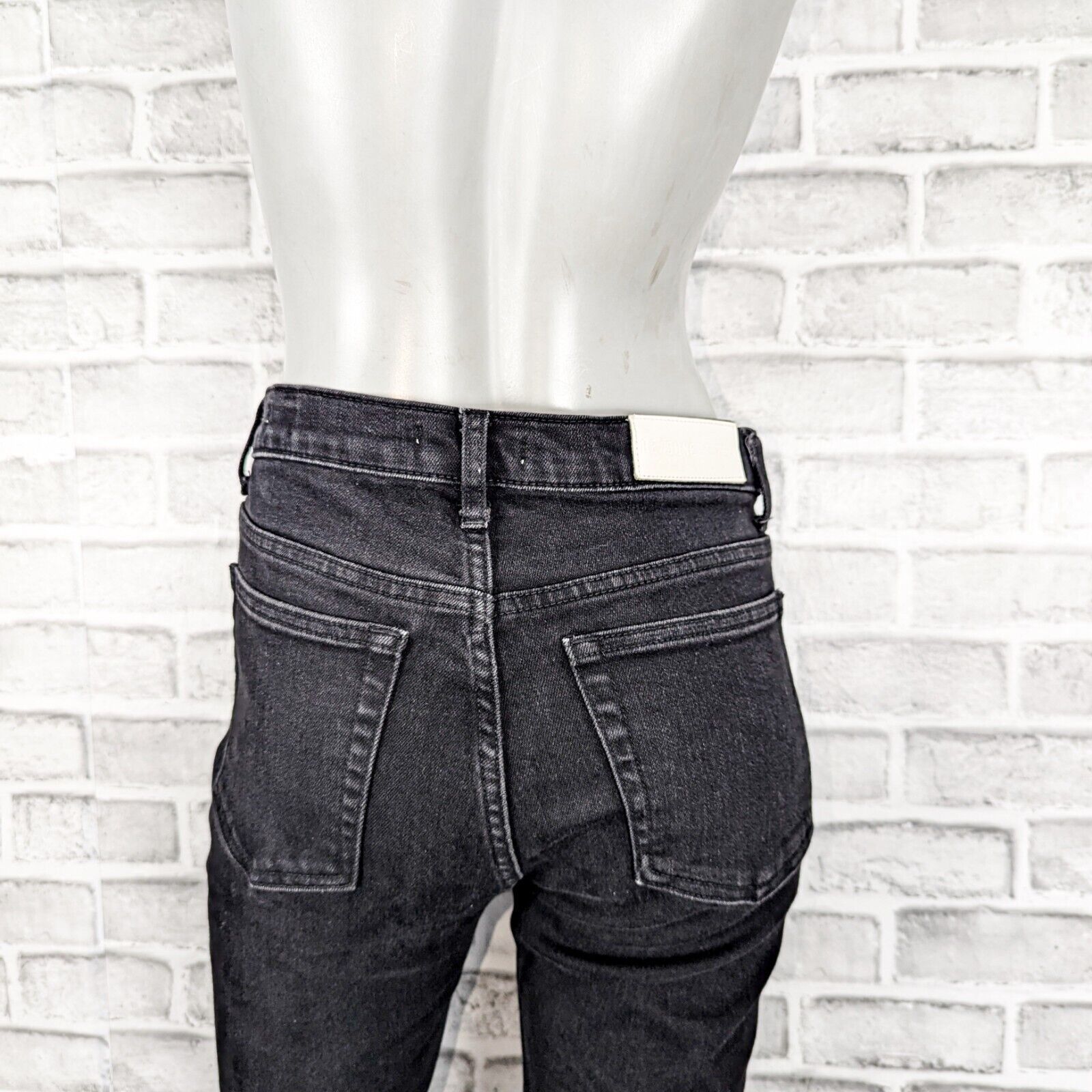 RE/DONE RE/DONE High Waist Stretch Crop Denim Jeans in Black Med Size 29" - 10 Thumbnail