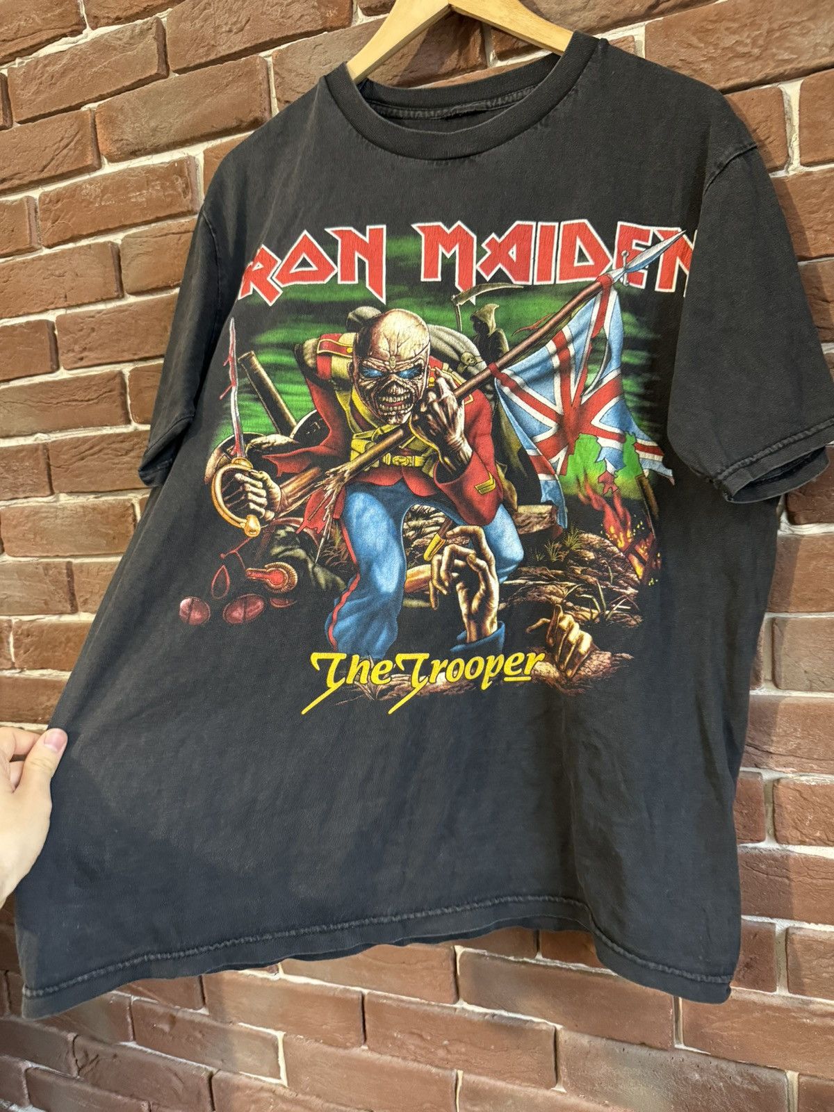 Band Tees Vintage 90s Iron Maiden Trooper Heavy Metal Band Tee Tour Size US L / EU 52-54 / 3 - 3 Thumbnail