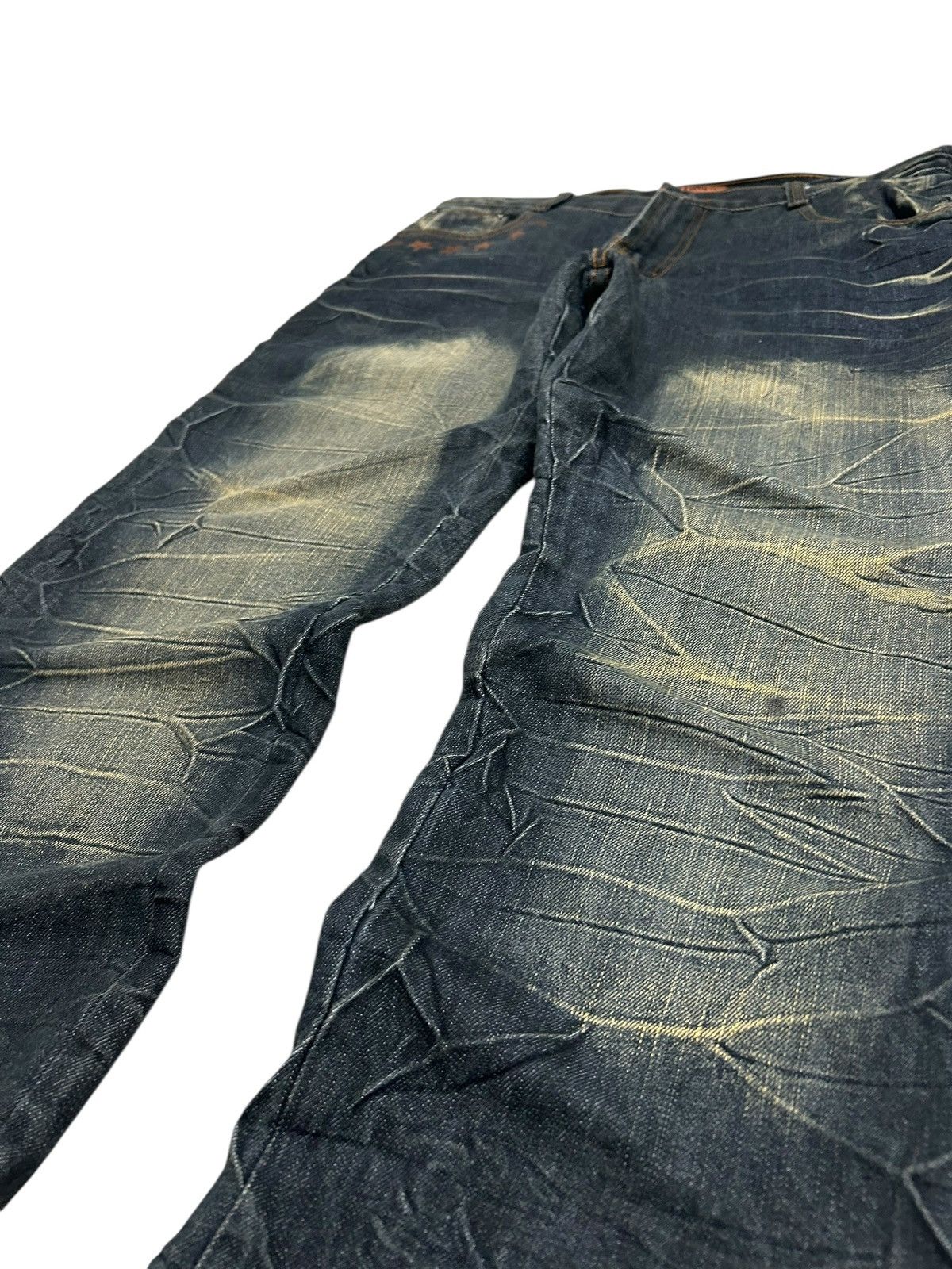 Le Grande Bleu (L.G.B.) Y2k Taiting Baggy Jeans Mud Washed Clawn Marks Size US 33 - 5 Thumbnail