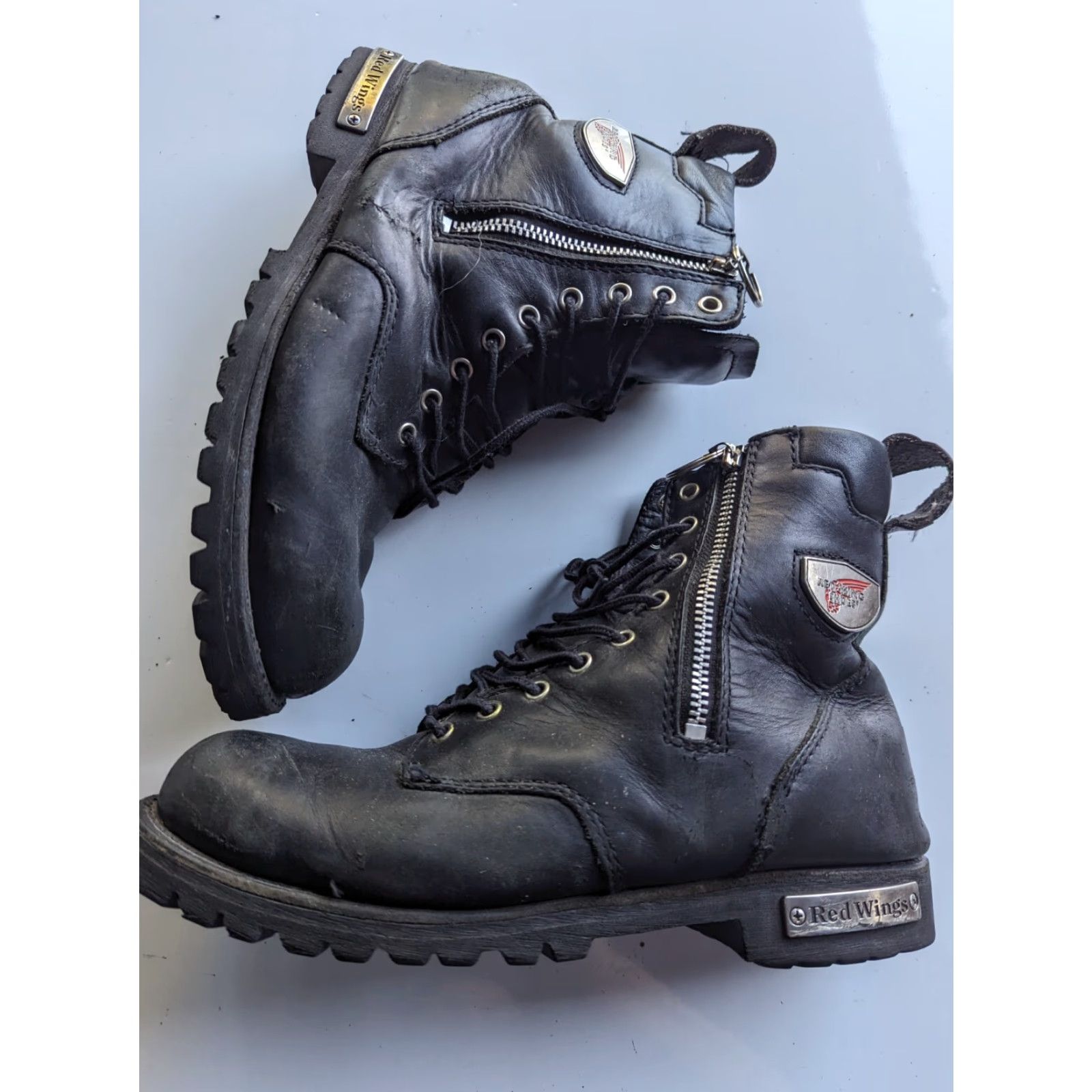 Red Wing VINTAGE Red Wing Boots 979 Leather Motorcycle Biker Mens Size 8.5 D Rubber Lug Soles Black Size US 8 / EU 41 - 2 Thumbnail