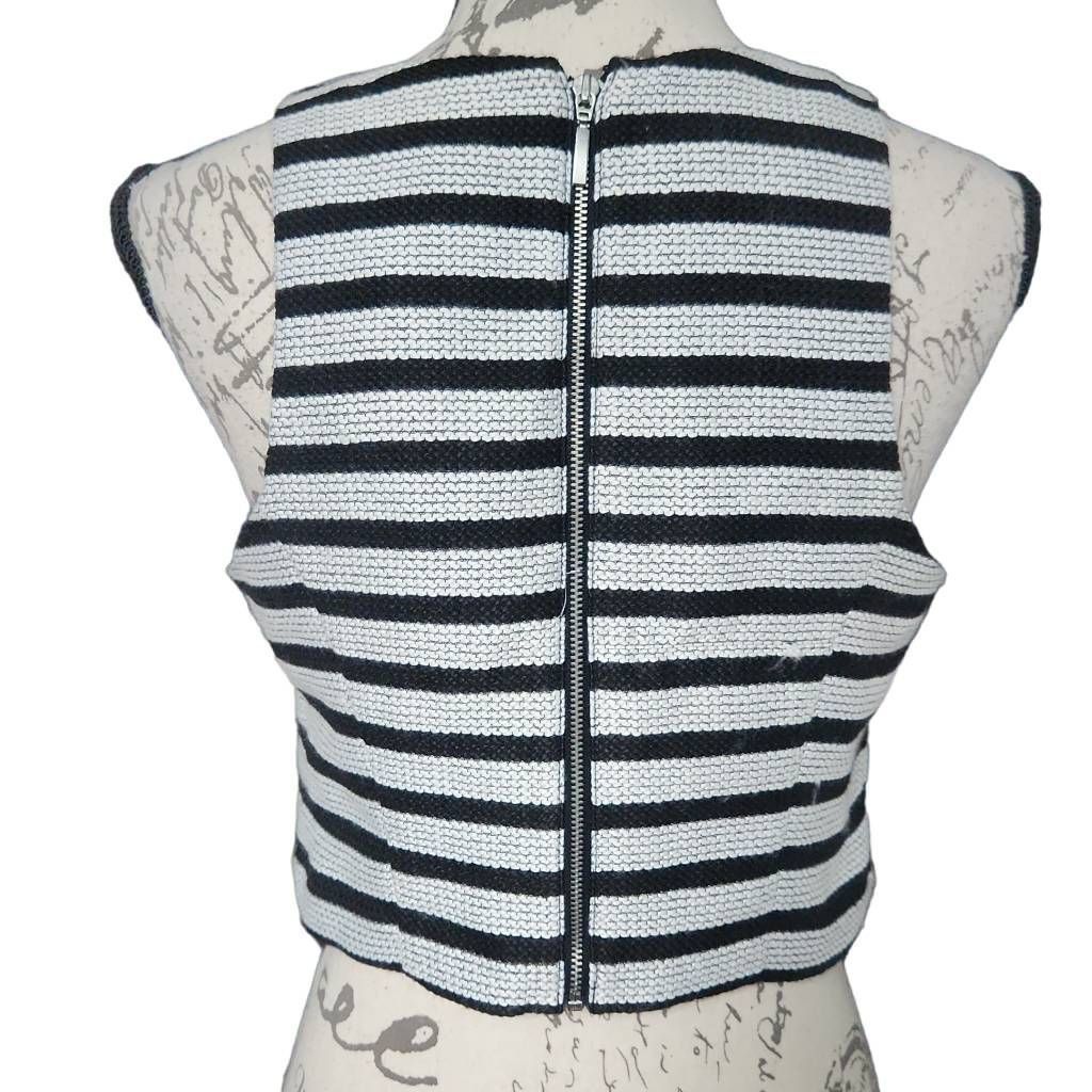 Express Express Women's Size Small Black White Striped Knit Skimmer Top Size S / US 4 / IT 40 - 5 Thumbnail
