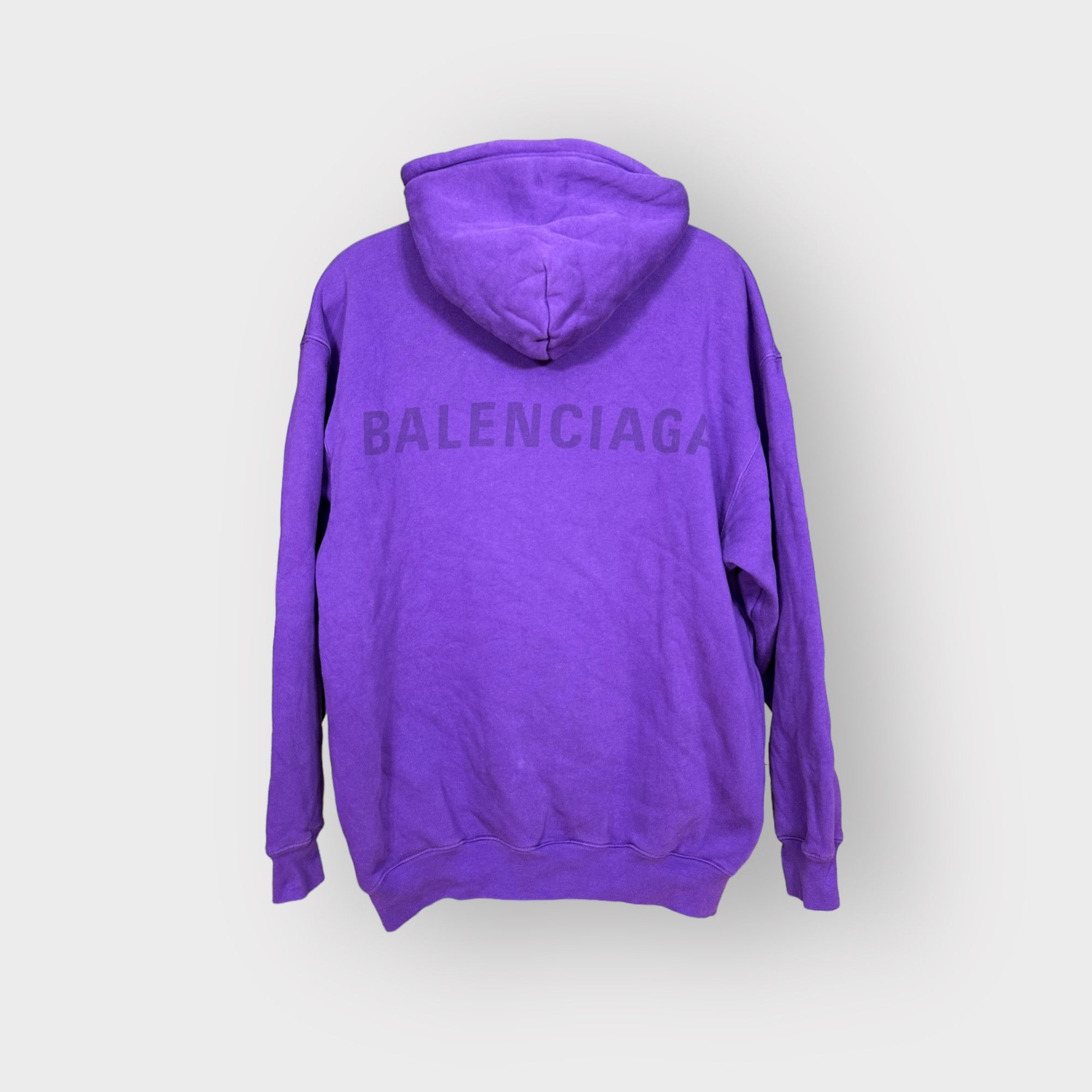 image of Balenciaga Sweatshirt Hoodie Purple Back Logo, Men's (Size XS)