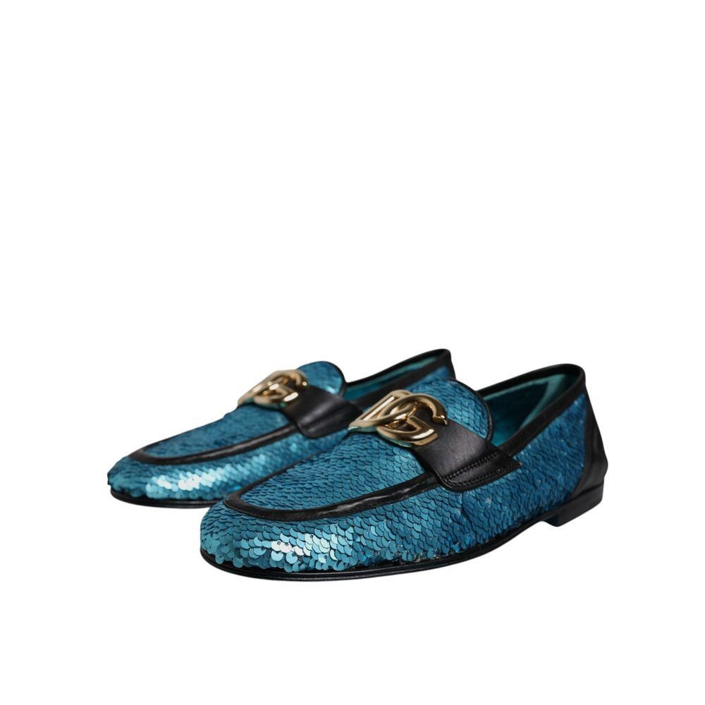 Dolce & Gabbana Dolce & Gabbana Blue Sequined Loafers Formal Dress Shoes Size US 6 / EU 39 - 2 Thumbnail