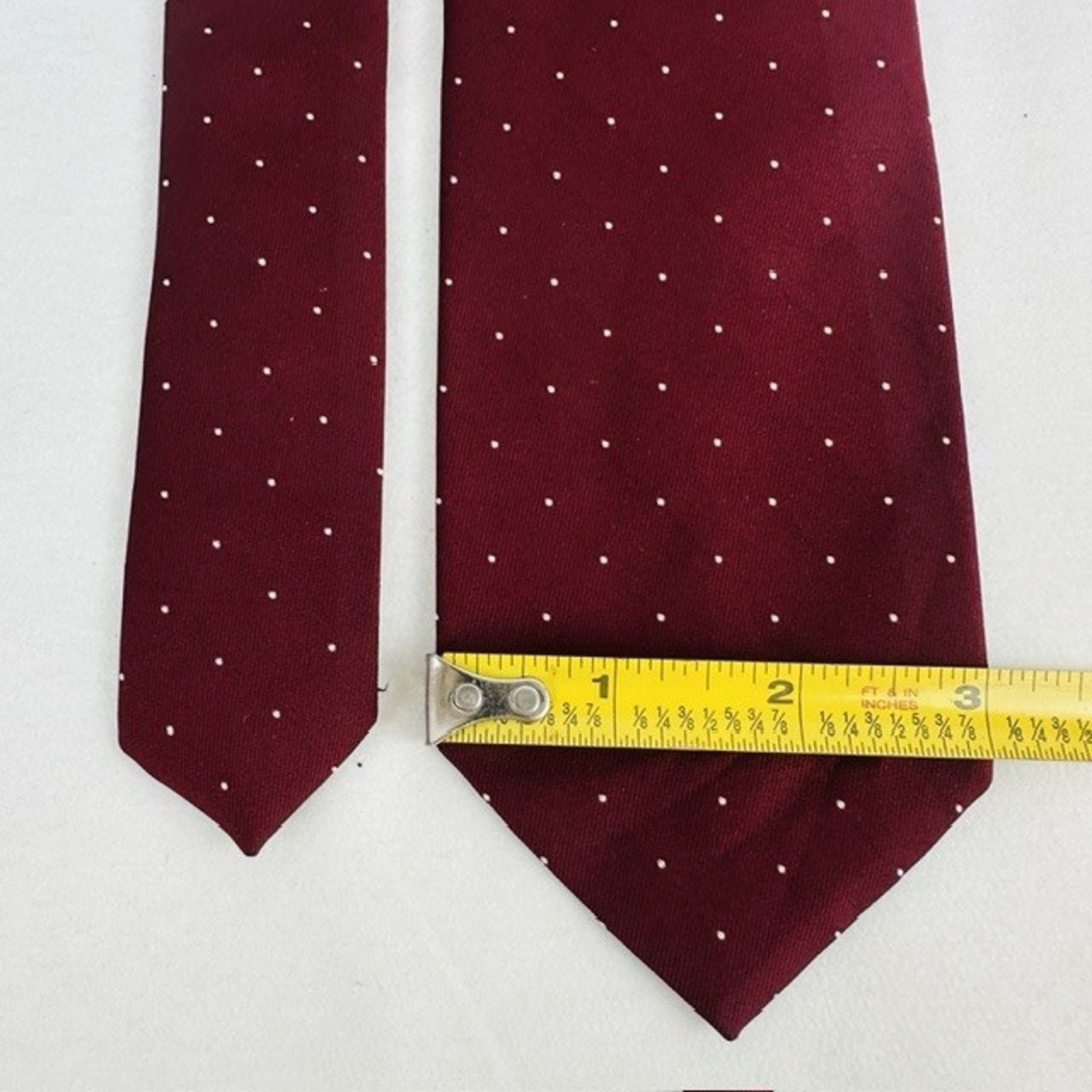 Other Taylor Ltd. Necktie Red(maroon) w/white polka dot Preppy VTG Size ONE SIZE - 10 Thumbnail