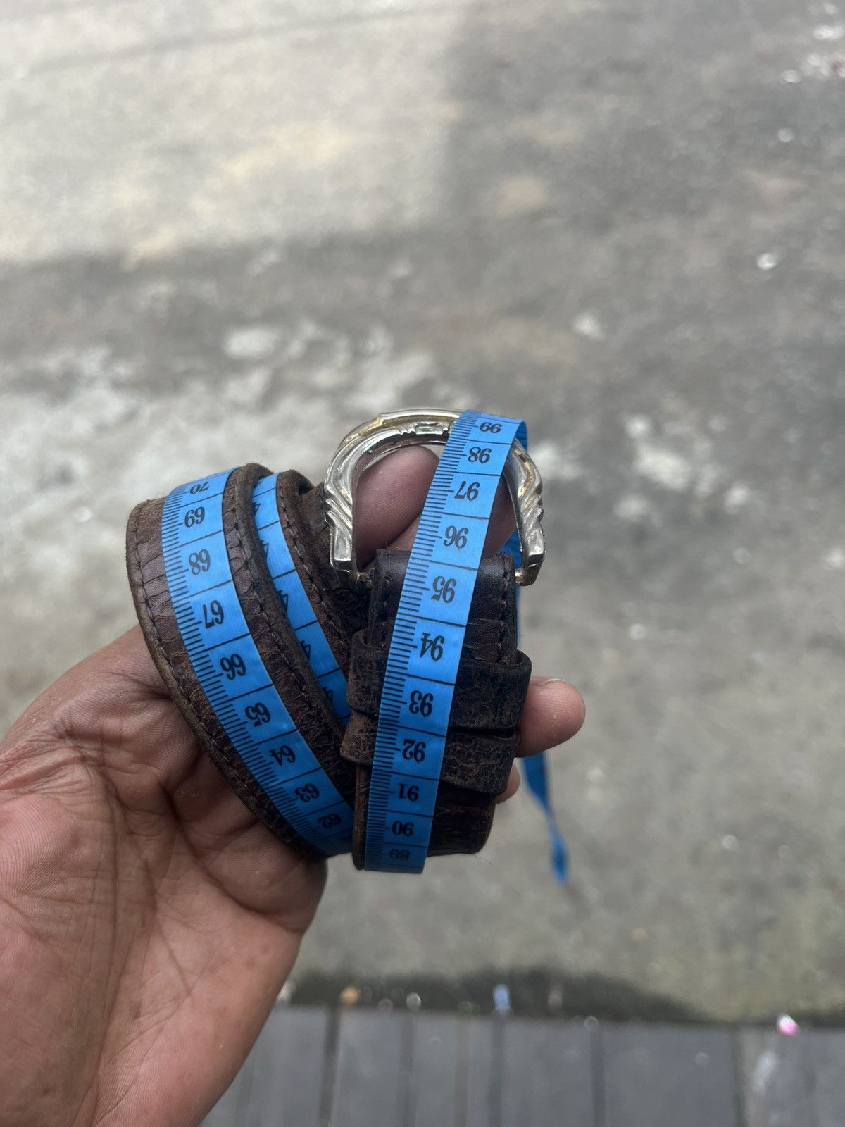 KMRii Rugged Patina Leather Belt Heavy Distressed Size 30 - 19 Thumbnail