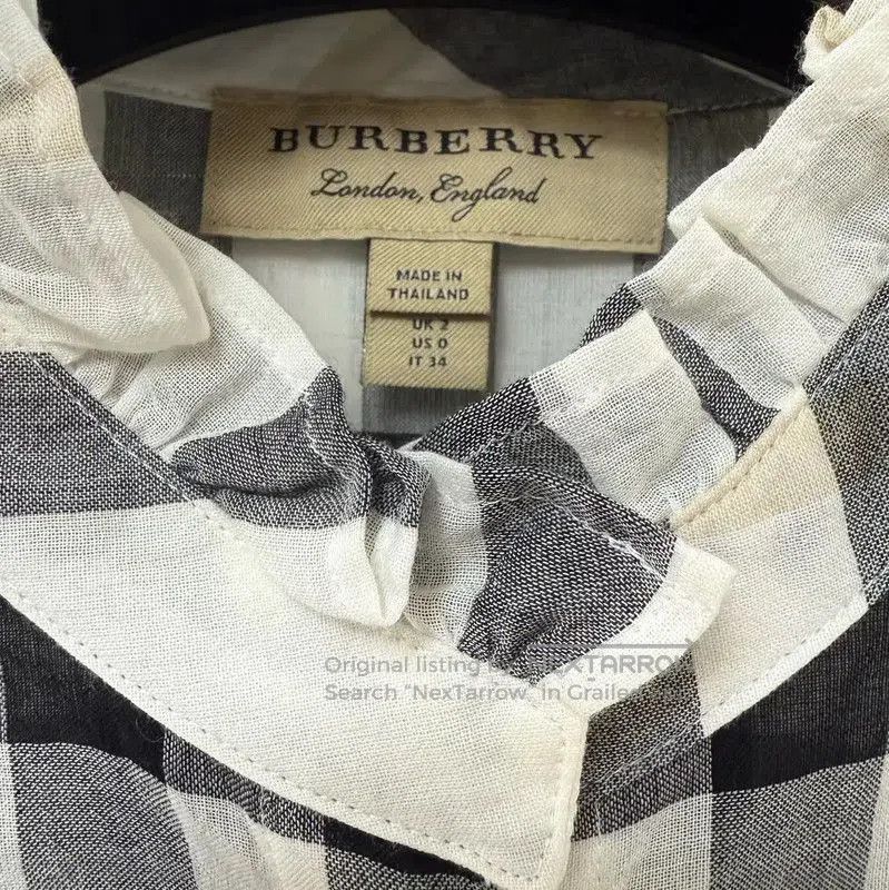 Burberry Burberry White Cotton Check Long Sleeve Shirt. Size XS / US 0-2 / IT 36-38 - 5 Thumbnail